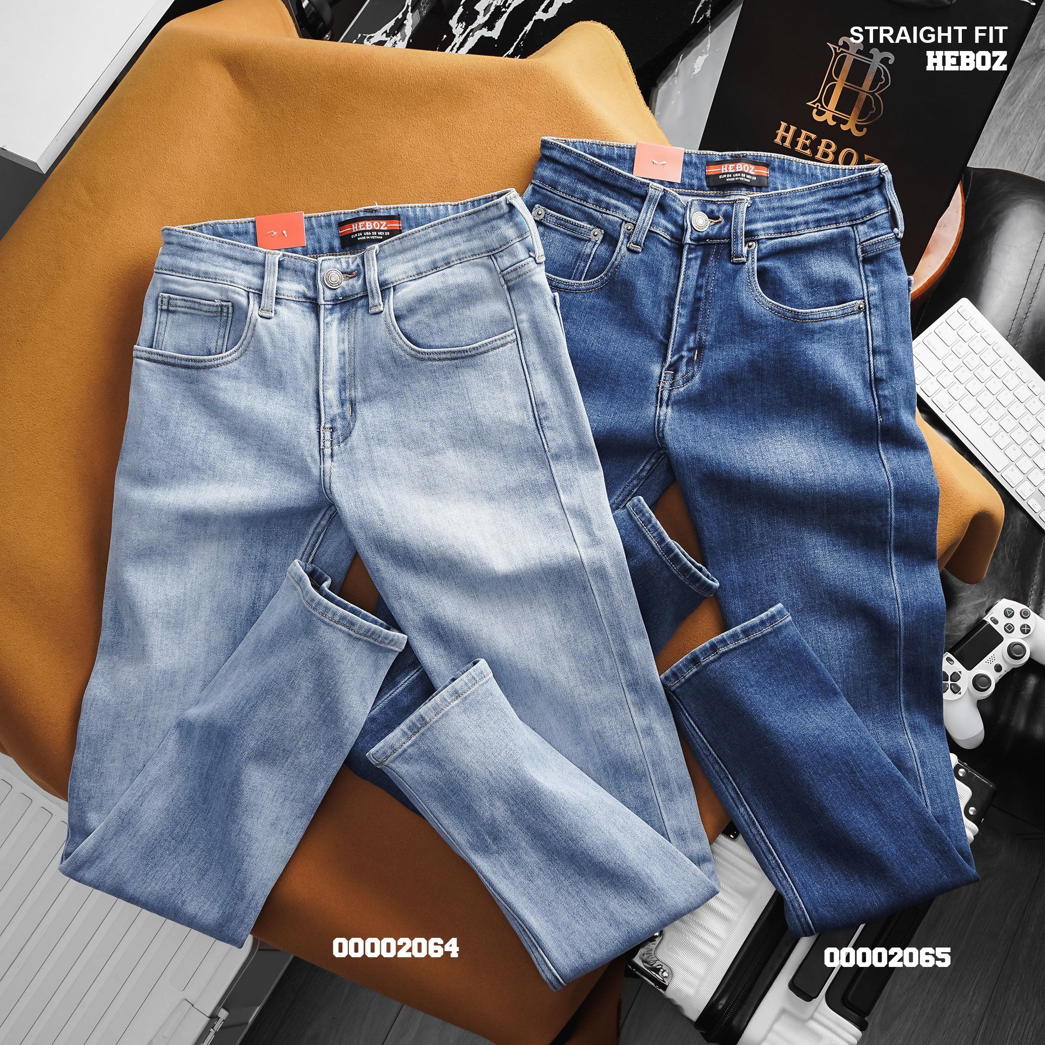 Quần jean nam Heboz dáng straight fit 003 - 00002065