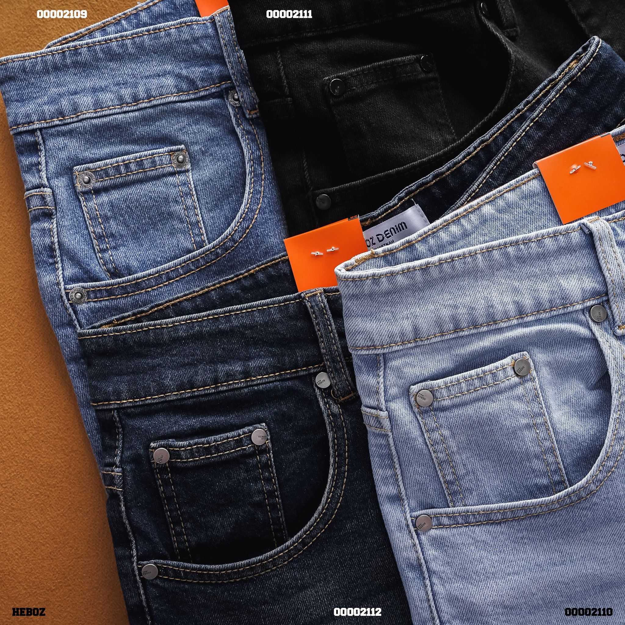 Quần short jean nam Heboz basic 015 (đen) - 00002111