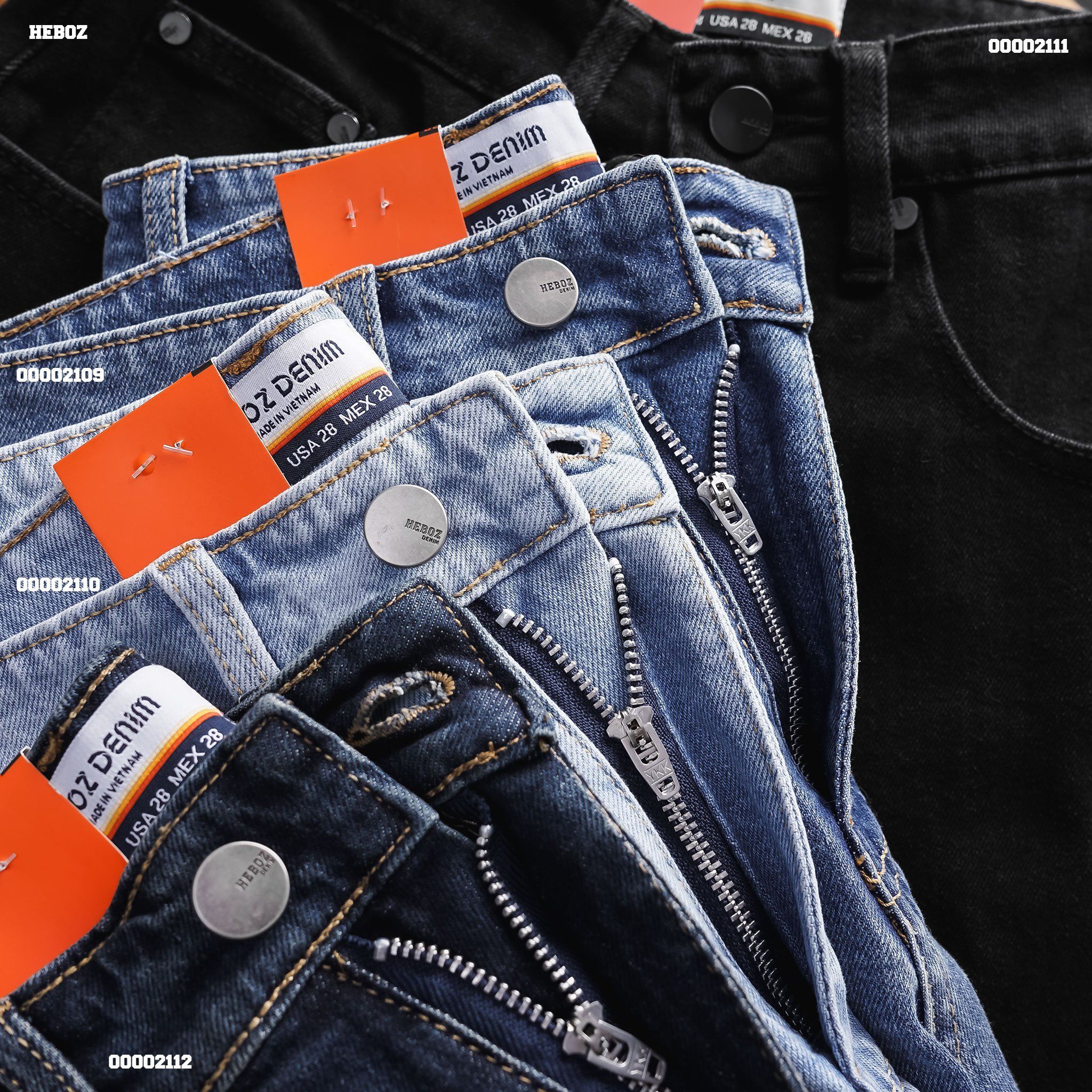 Quần short jean nam Heboz basic 015 (đen) - 00002111