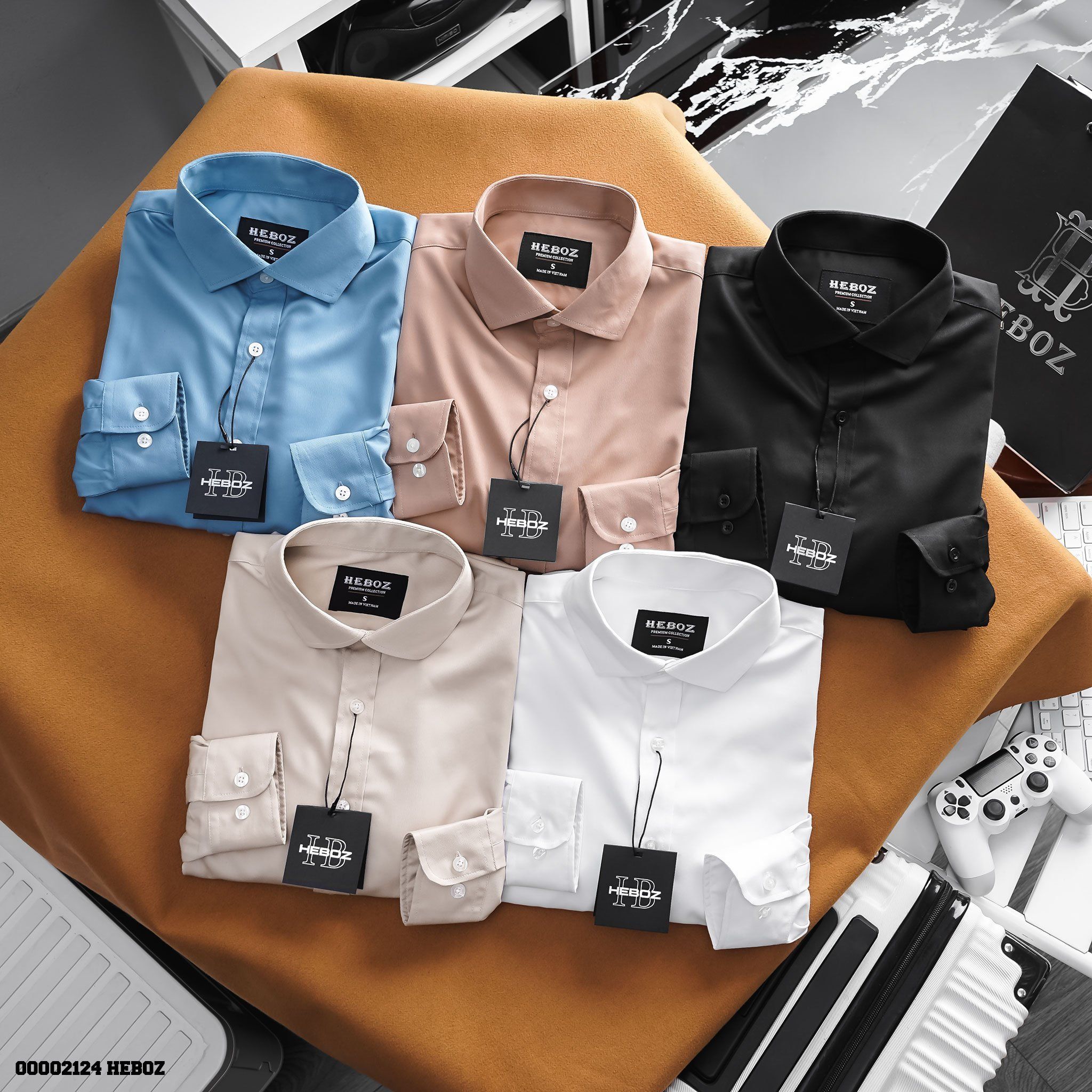 Áo sơ mi nam Heboz cotton gân xéo 5M new - 00002124