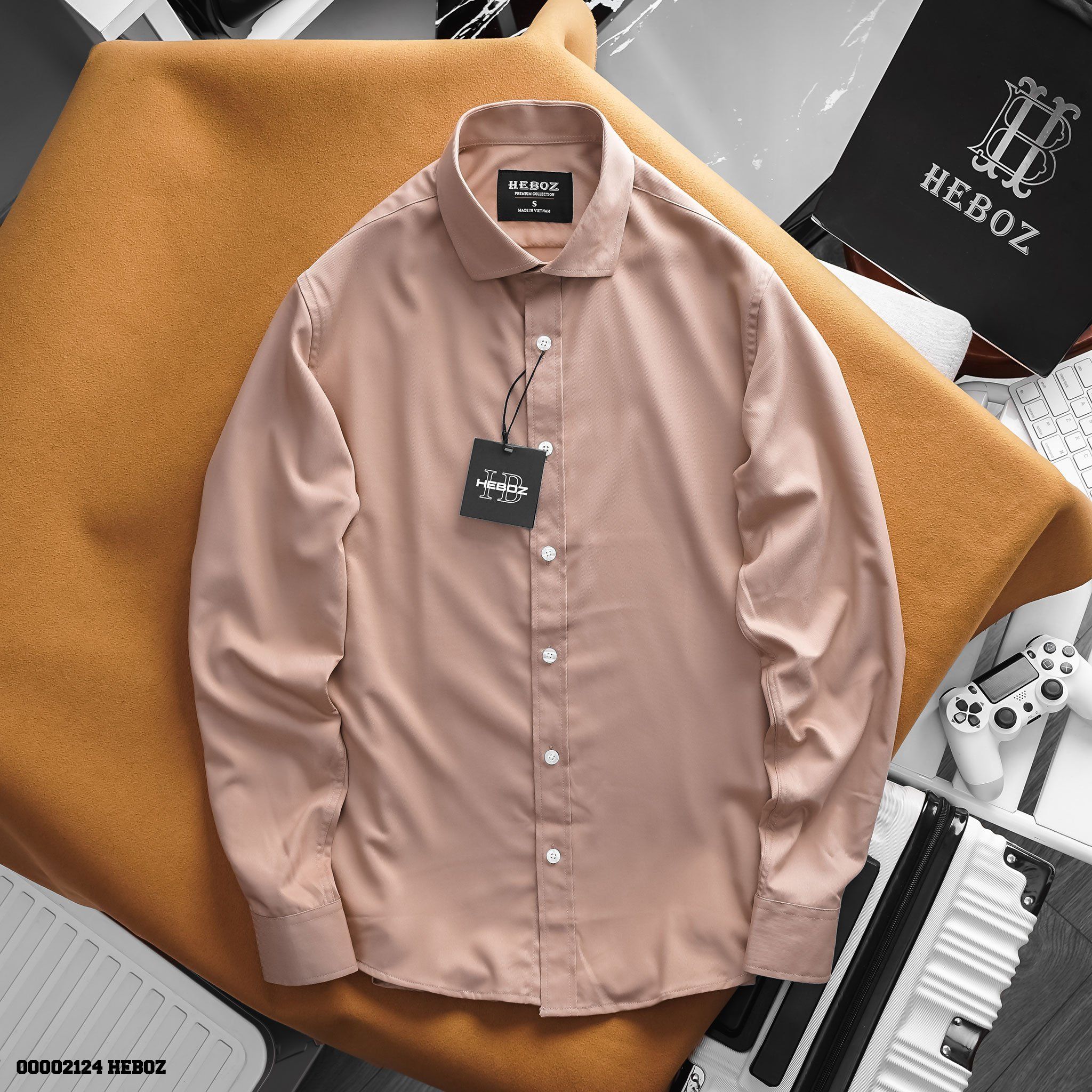 Áo sơ mi nam Heboz cotton gân xéo 5M new - 00002124