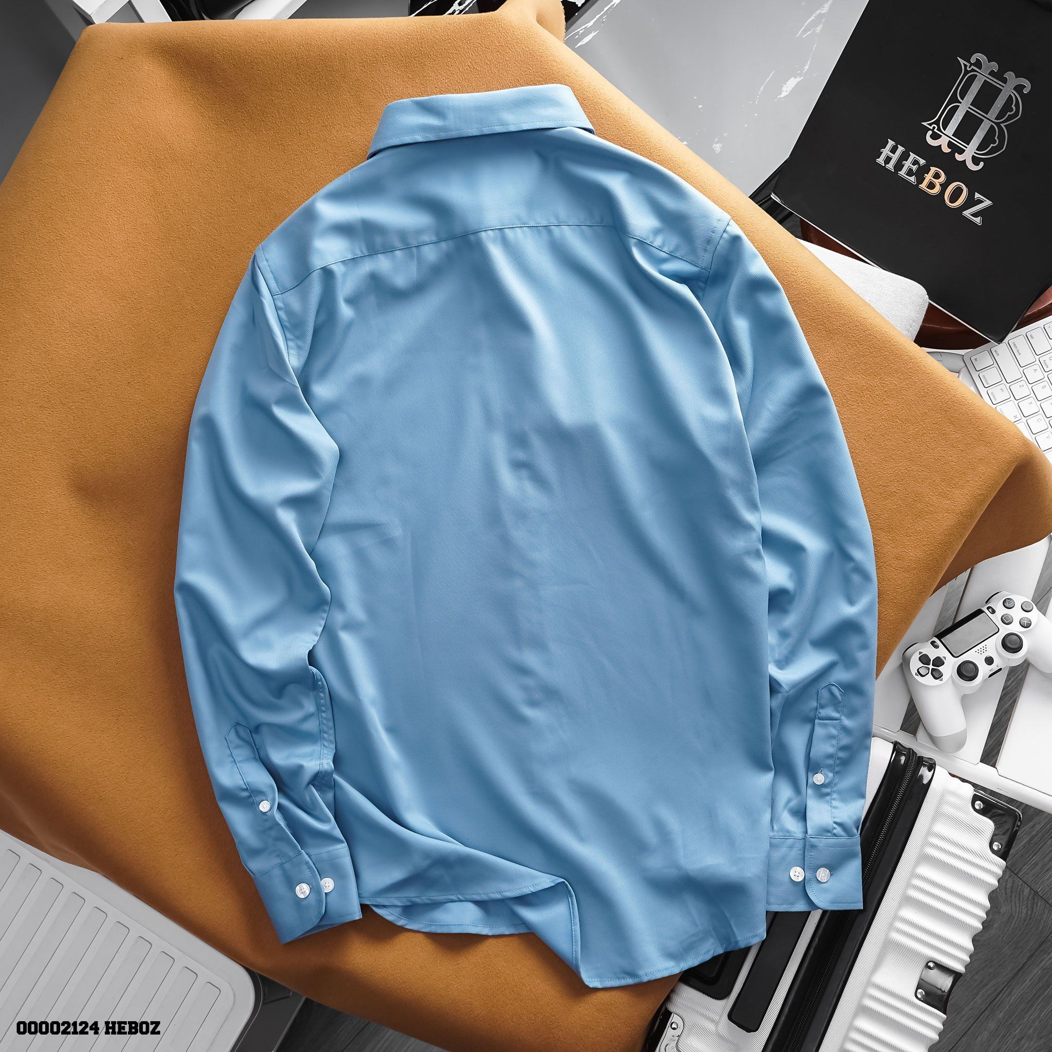 Áo sơ mi nam Heboz cotton gân xéo 5M new - 00002124