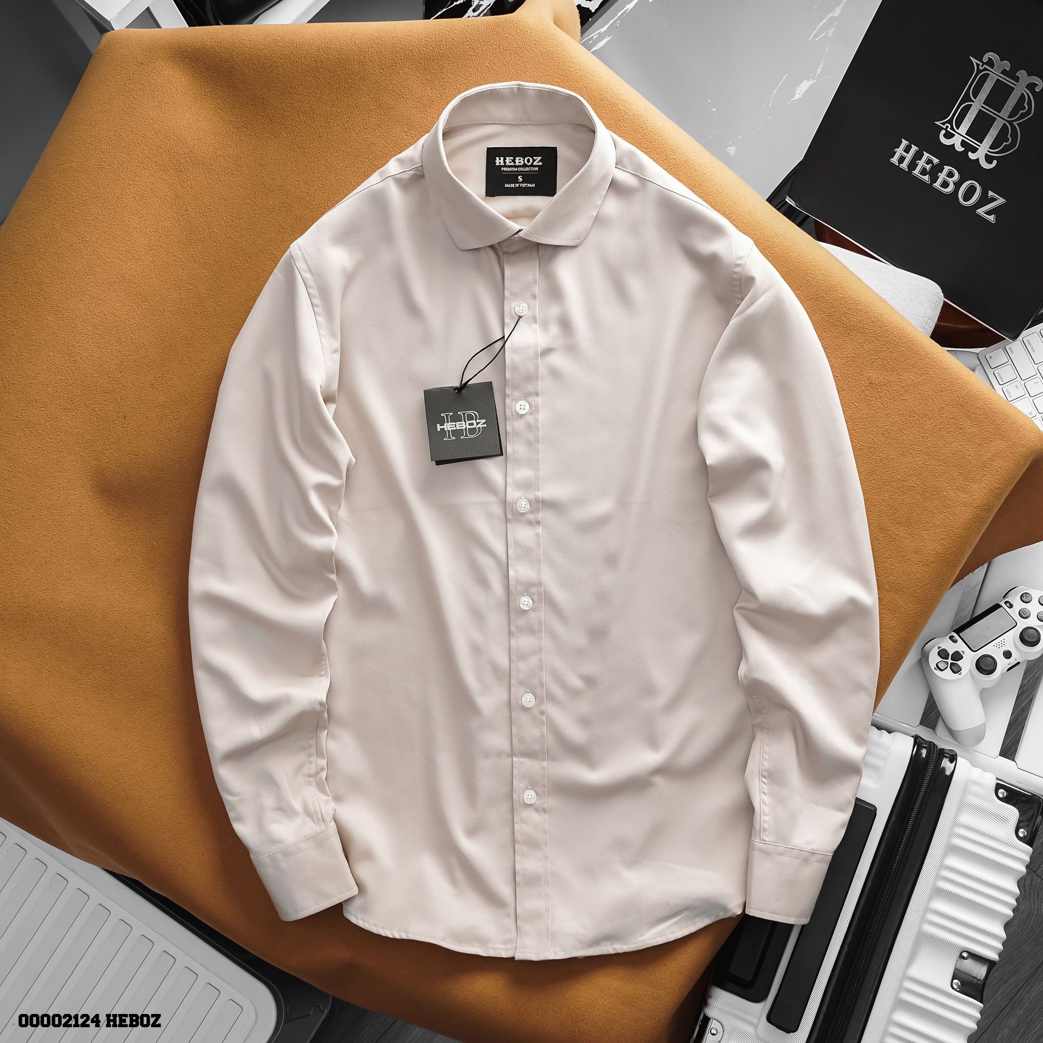 Áo sơ mi nam Heboz cotton gân xéo 5M new - 00002124