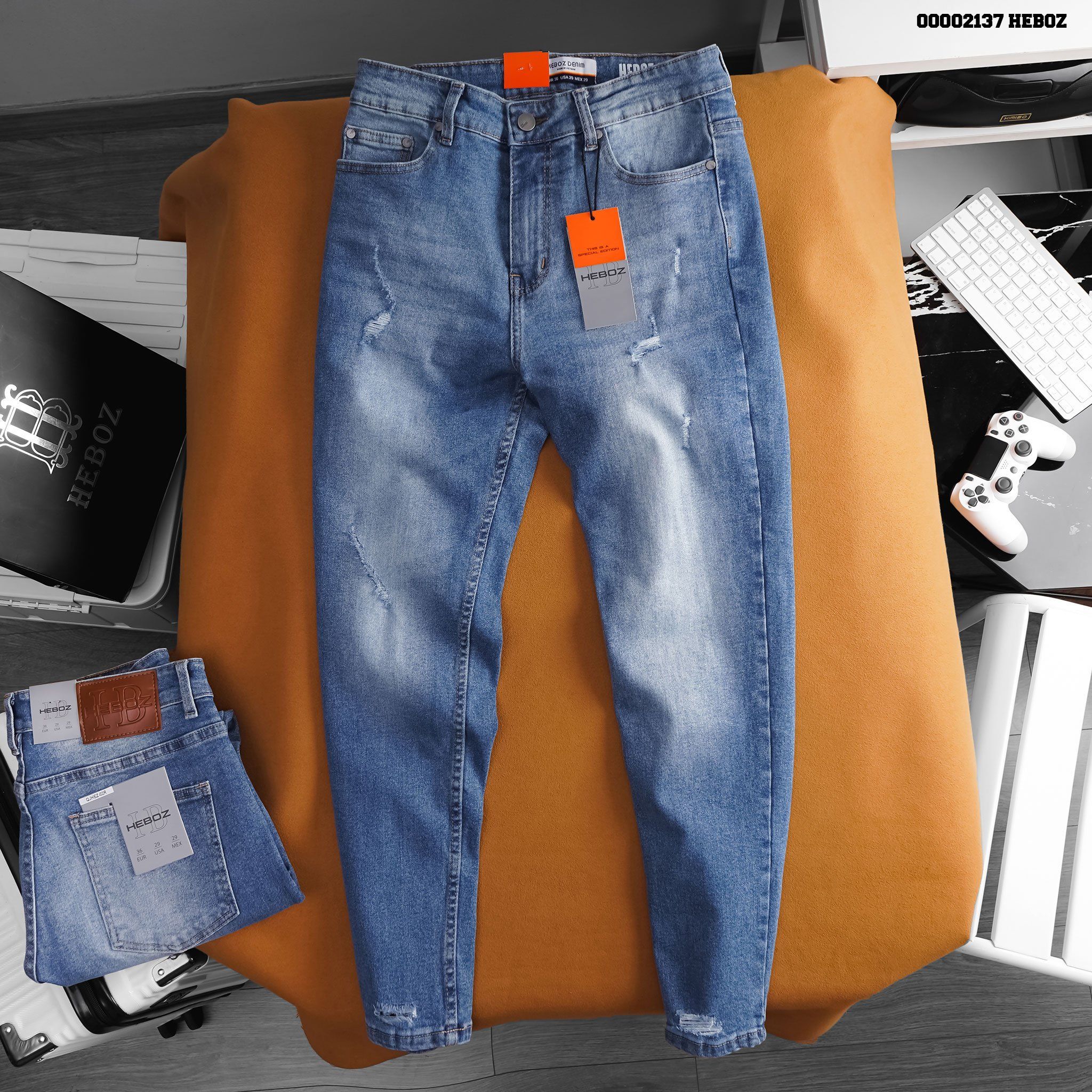 Quần jean nam Heboz basic dáng slim 02R - 00002137
