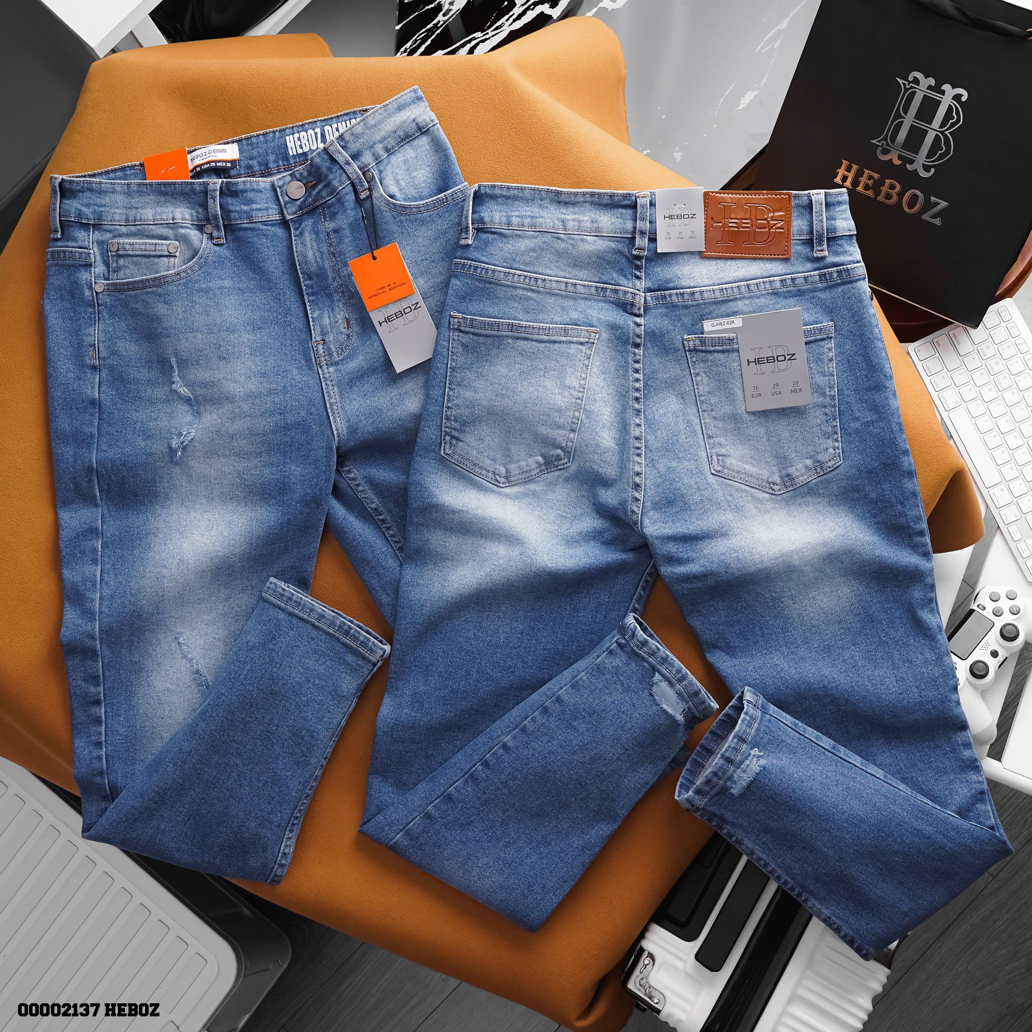 Quần jean nam Heboz basic dáng slim 02R - 00002137
