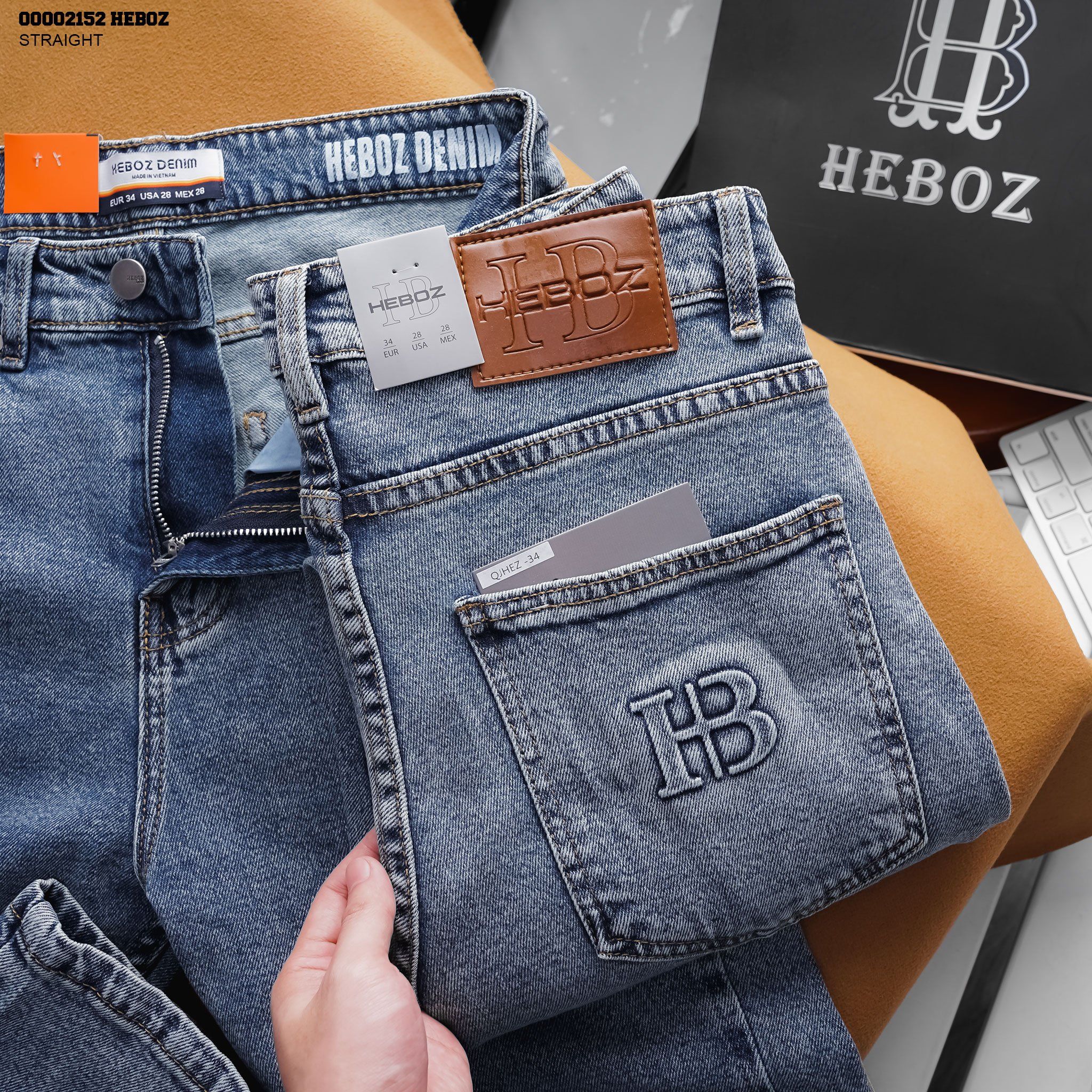 Quần jean nam Heboz dáng straight 034 - 00002152