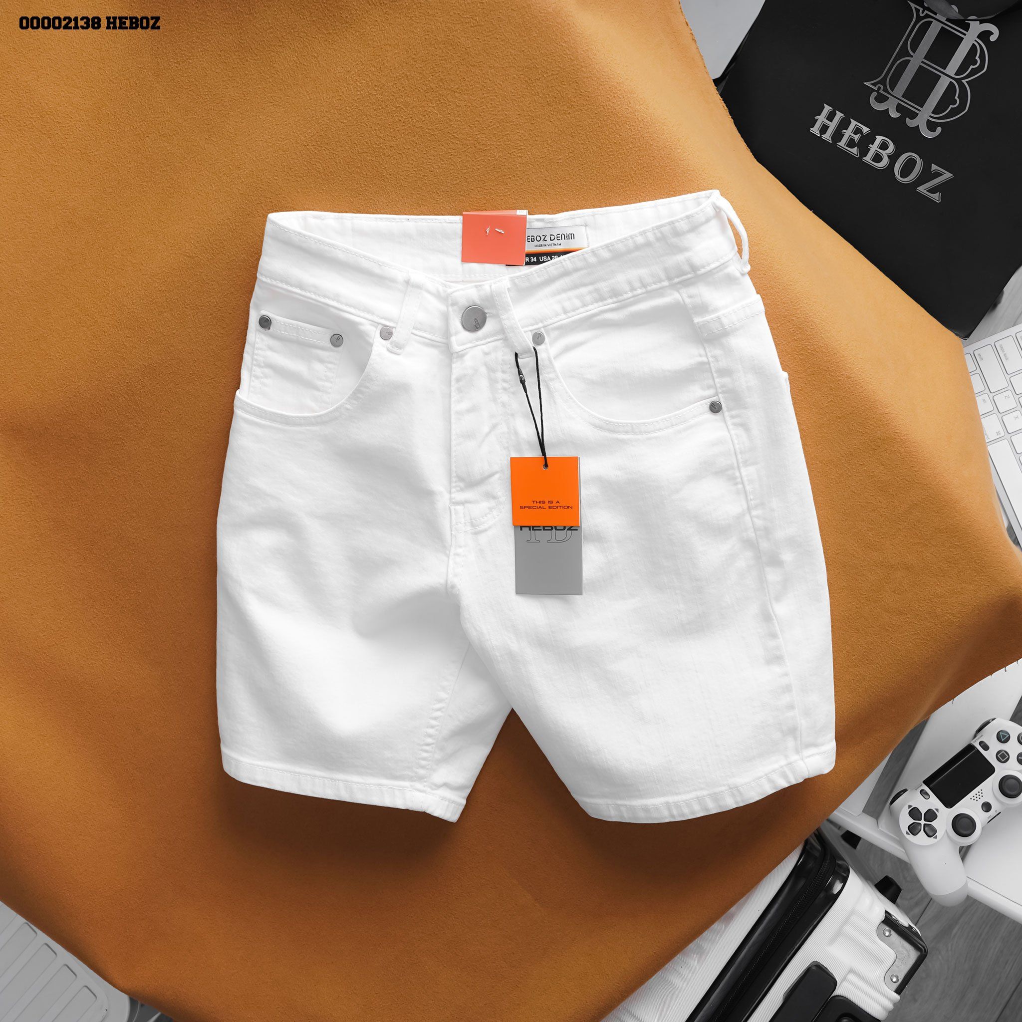 Quần short jean nam Heboz đen 029 - 00002139