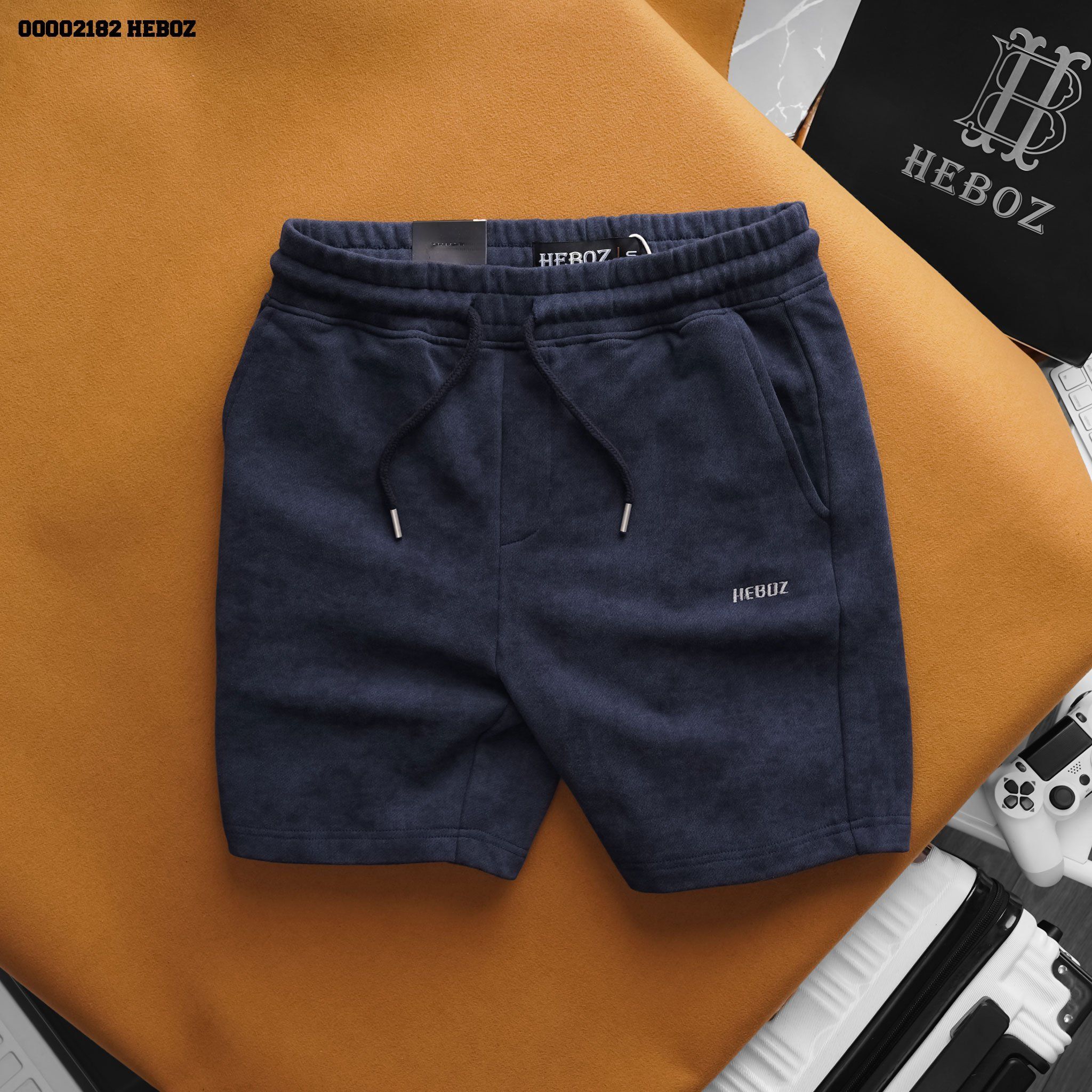 Quần short nam Heboz nỉ wash 3M - 00002182
