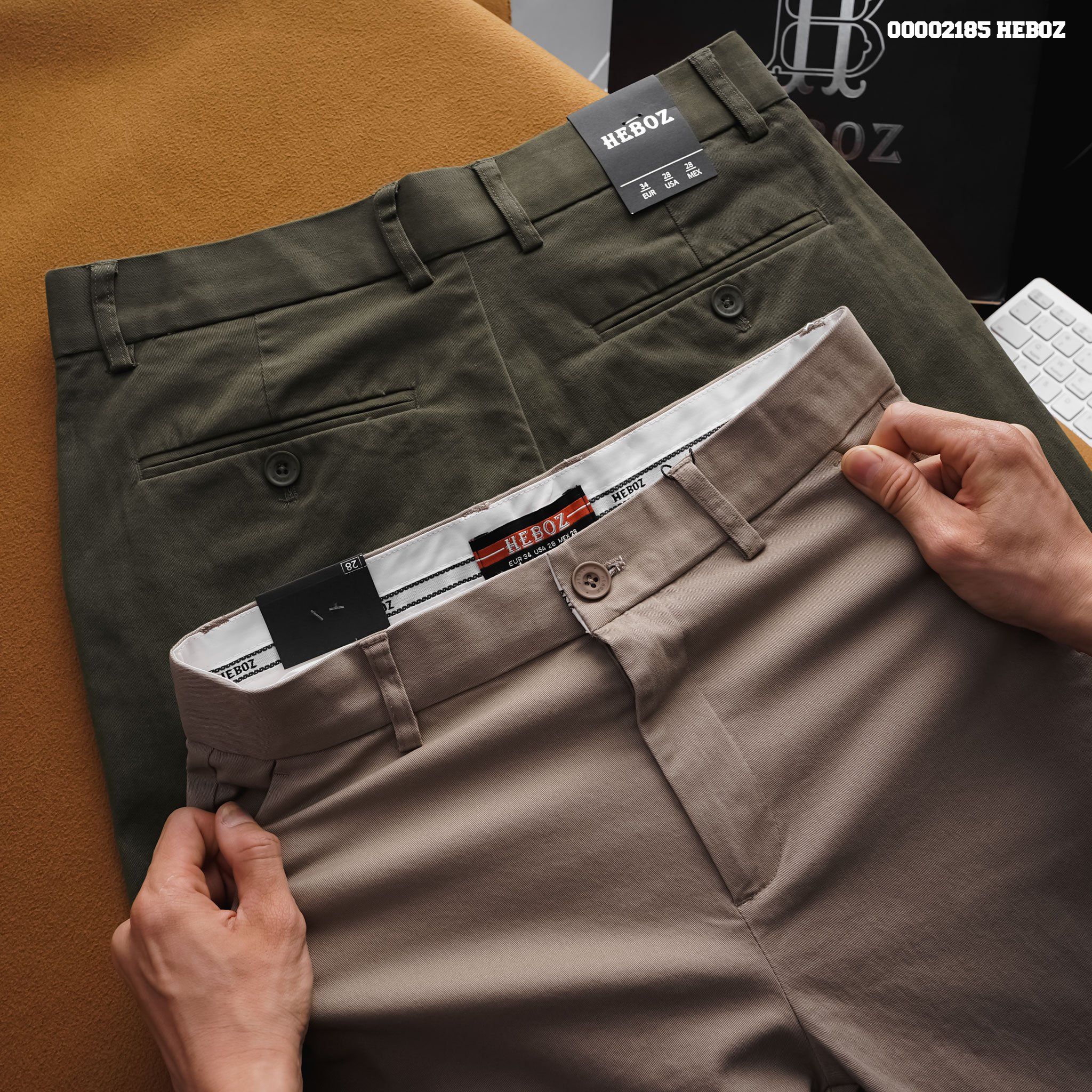 Quần kaki nam Heboz form dài classic new 4M - 00002185