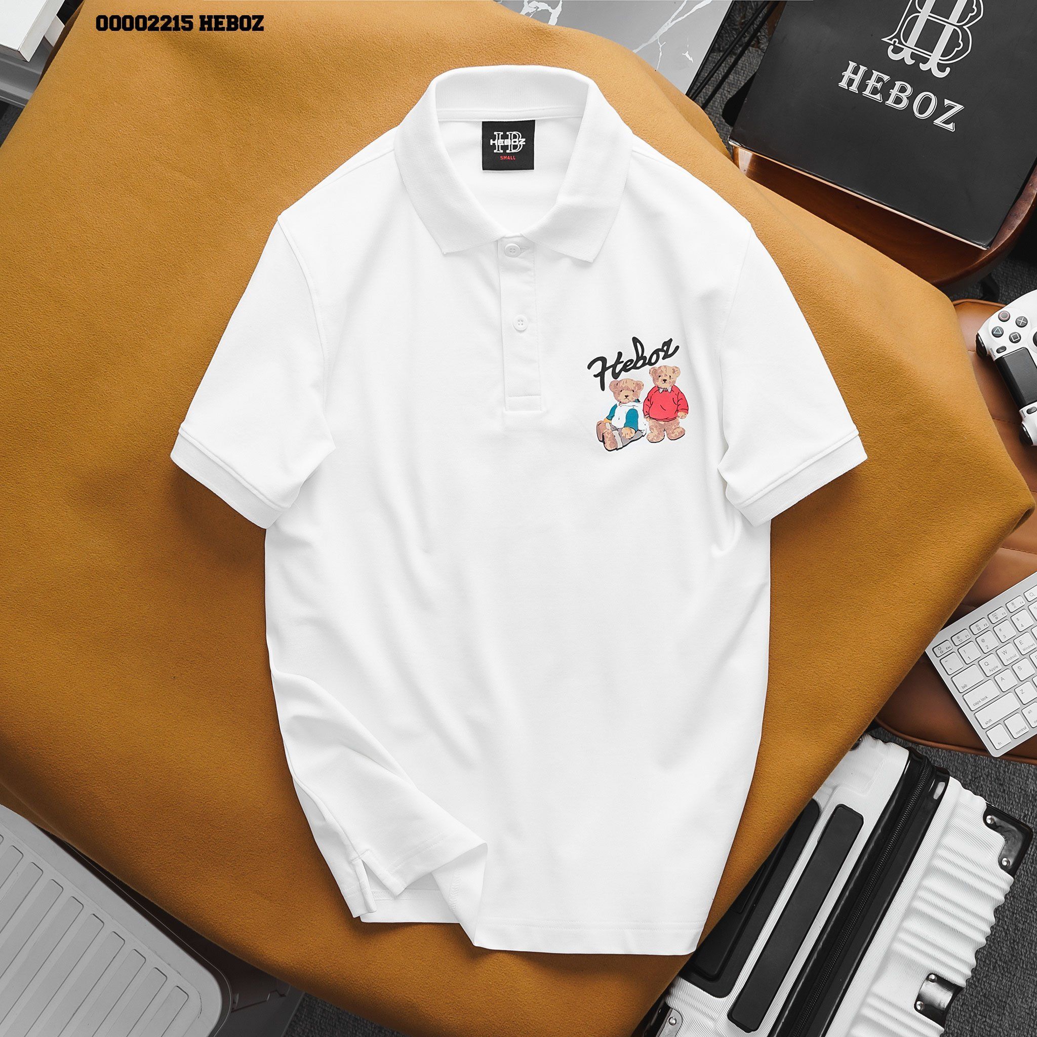 Áo polo nam Heboz print 2 Bear 2M - 00002215