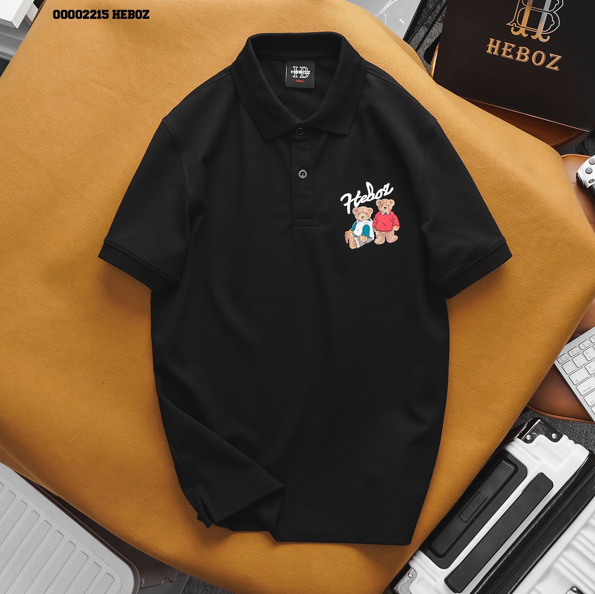 Áo polo nam Heboz print 2 Bear 2M - 00002215
