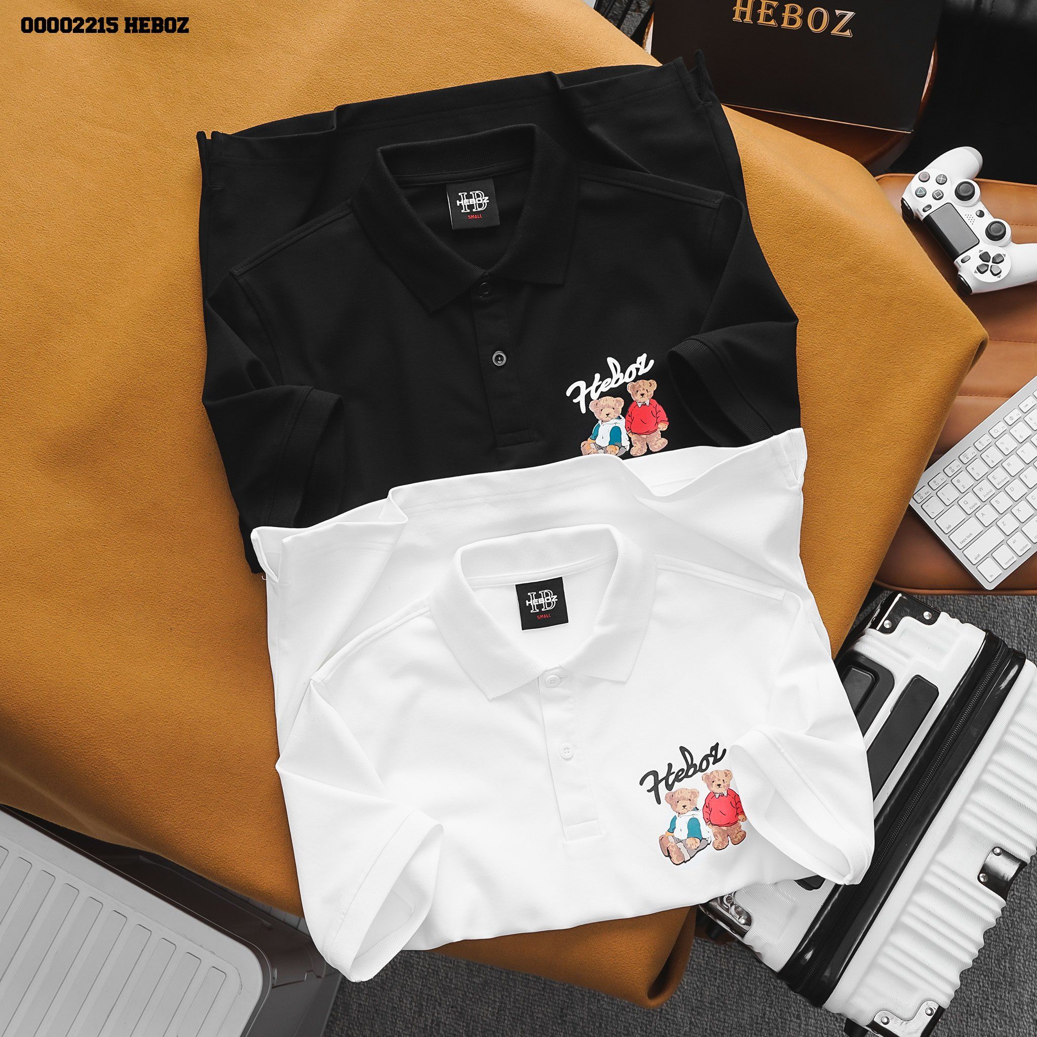 Áo polo nam Heboz print 2 Bear 2M - 00002215