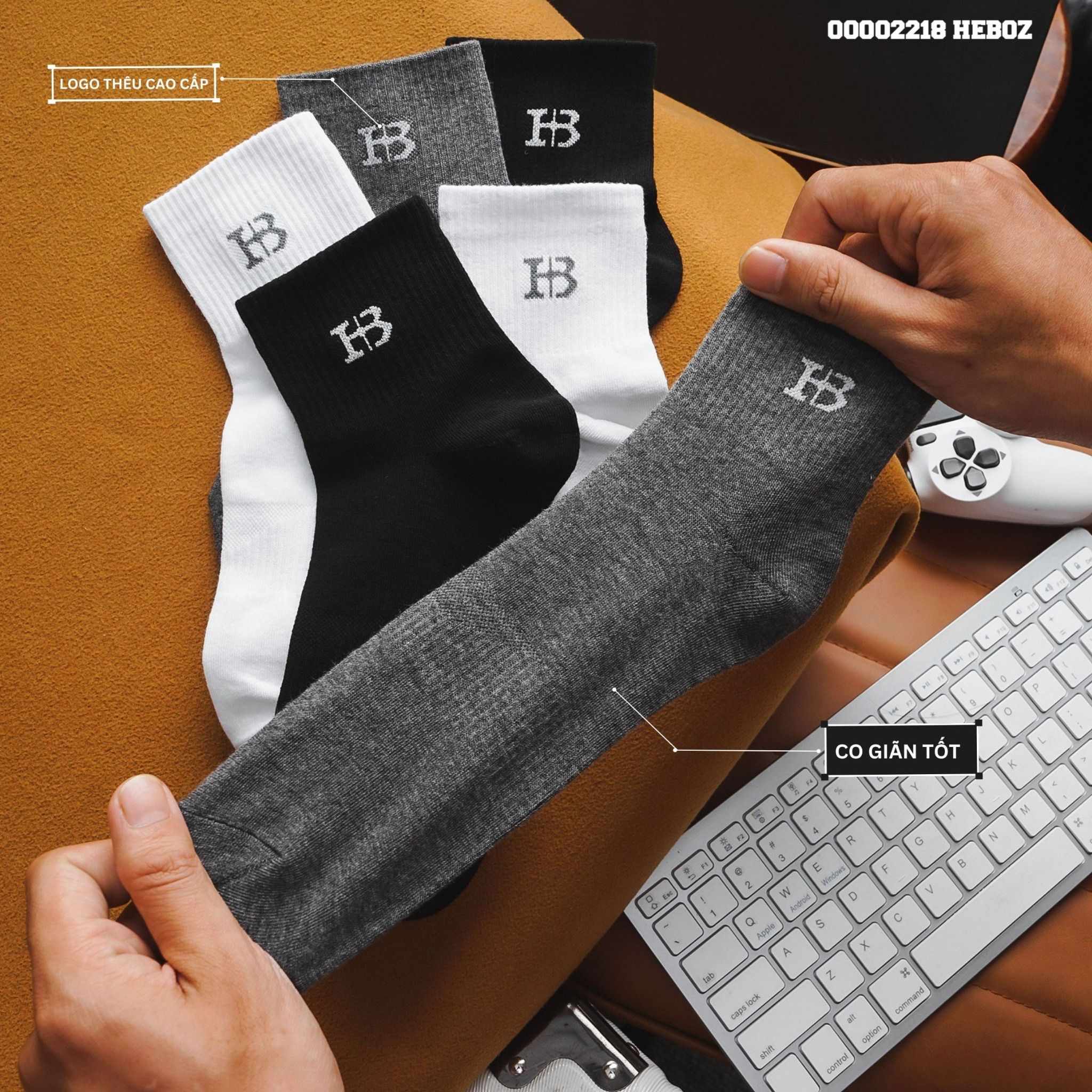 Vớ logo nam Heboz classic 3M - 00002218