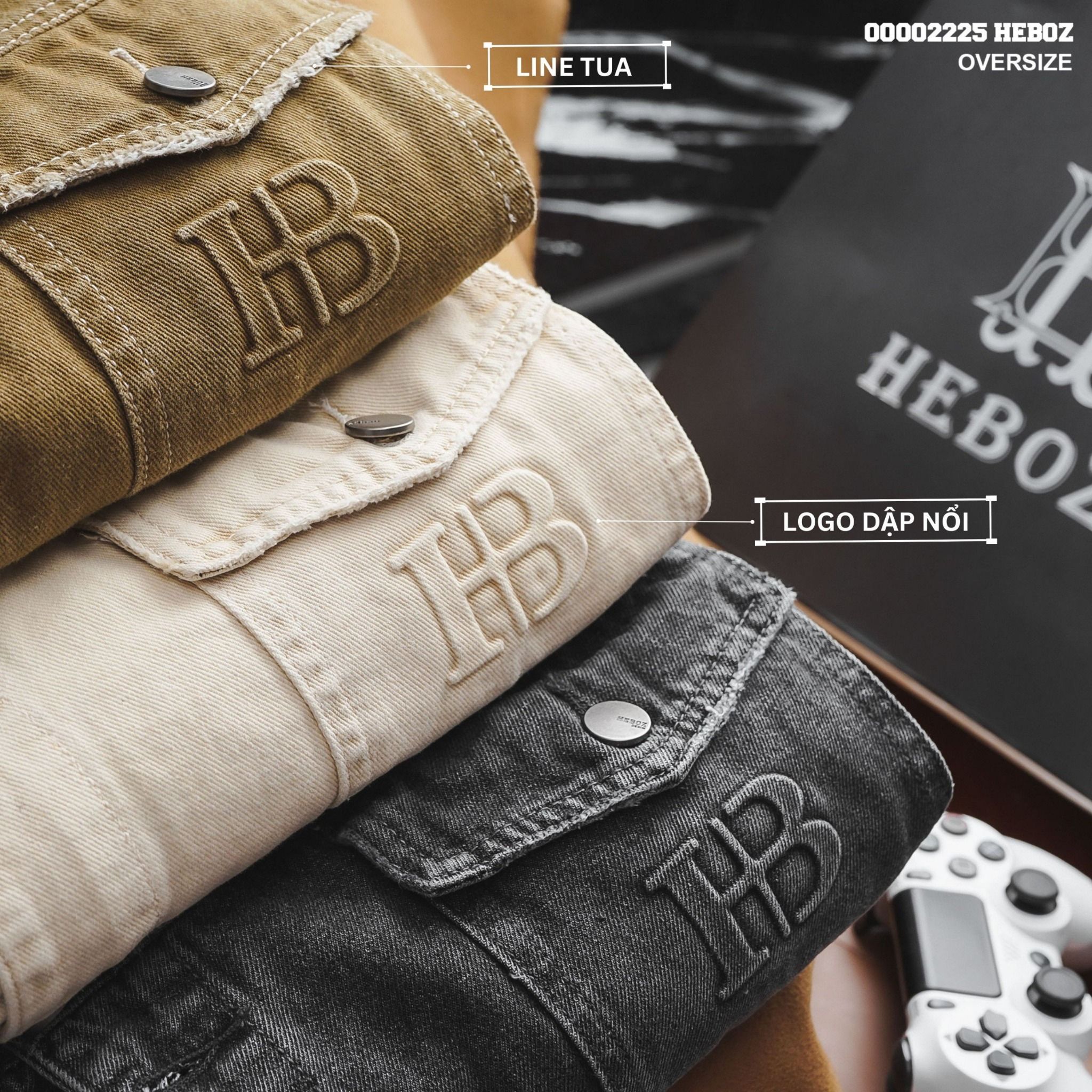 Áo khoác denim nam Heboz form oversize 3M - 00002225