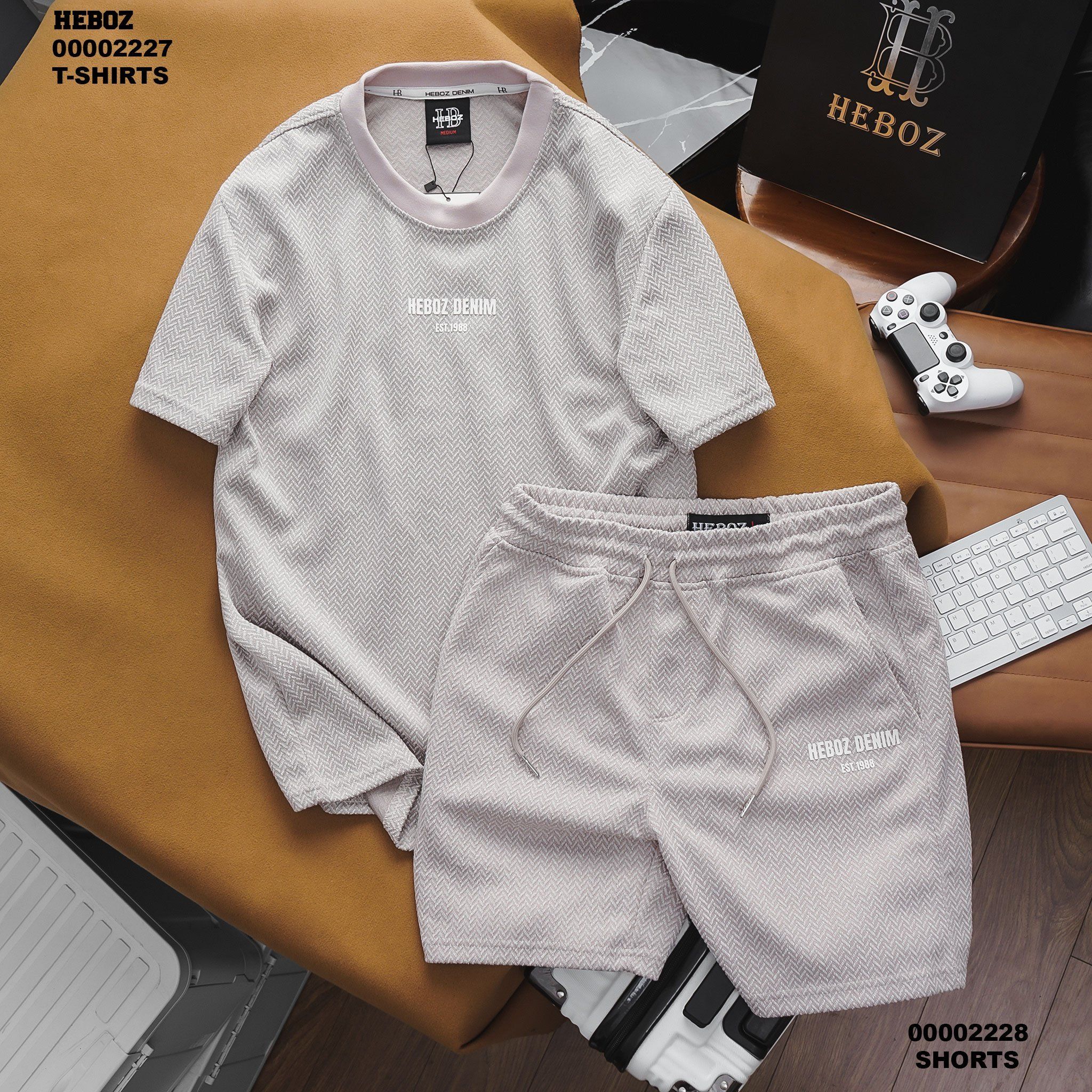 Quần short nam Heboz vải zikzak 2M - 00002228