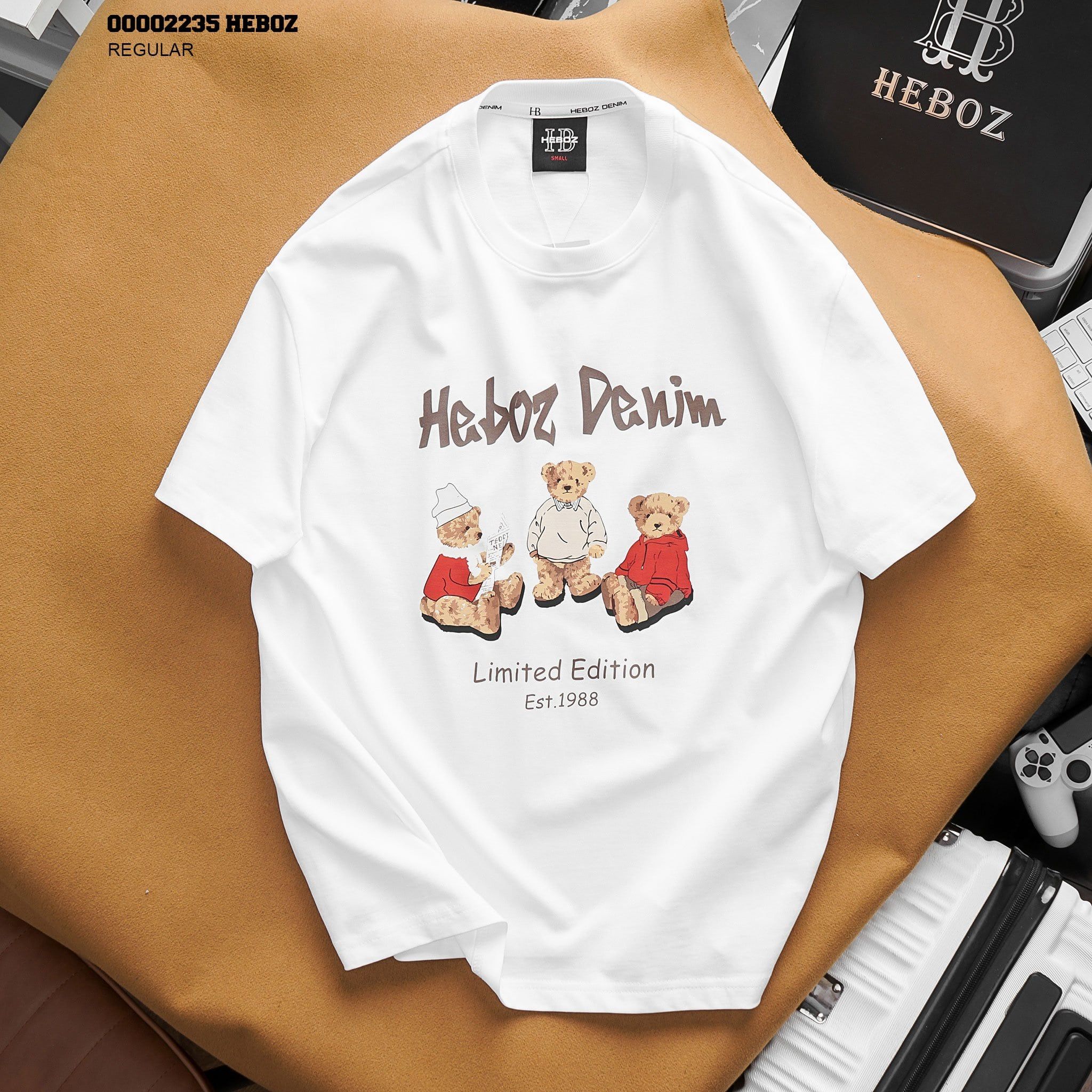 Áo thun nam Heboz print teddy - 00002235