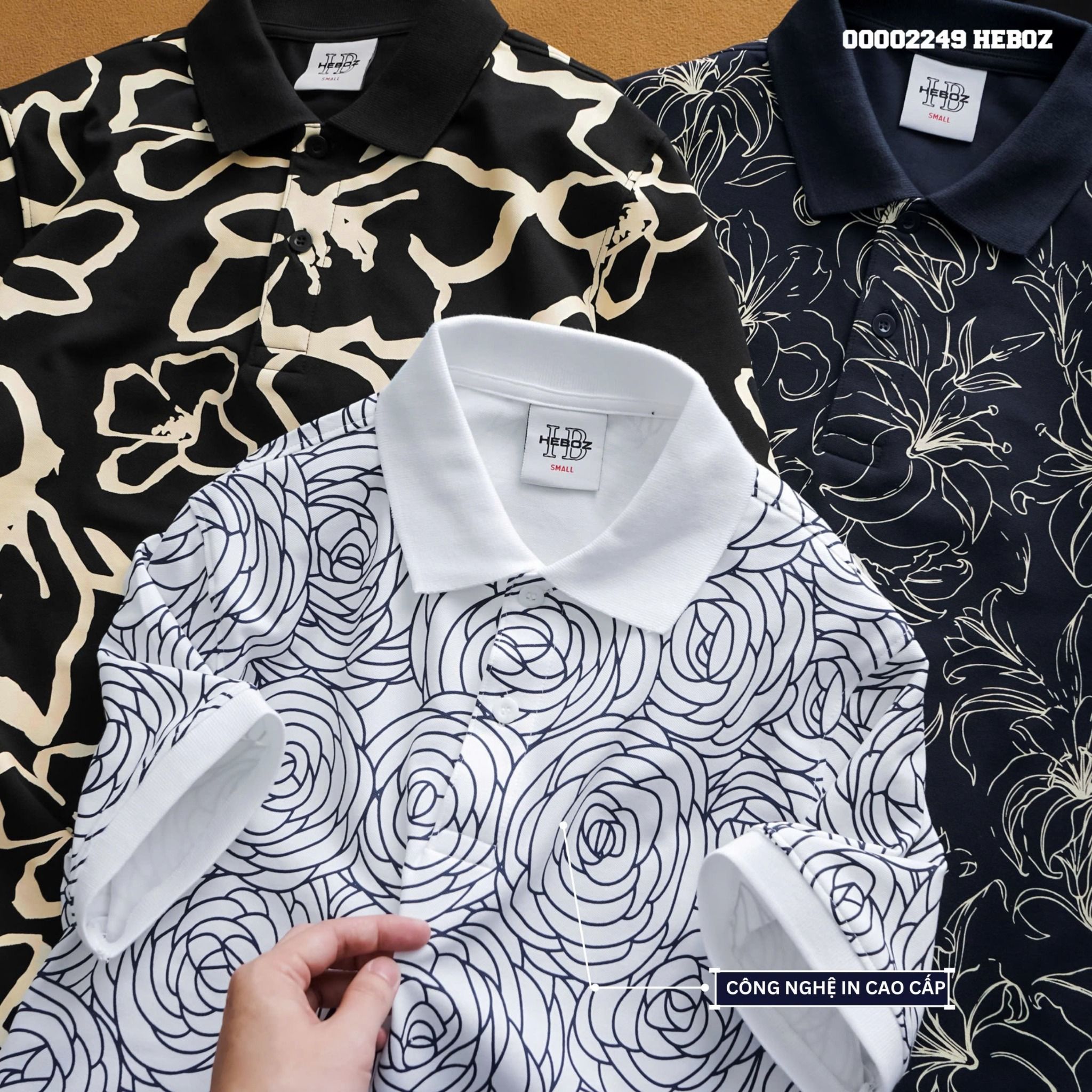 Áo polo nam Heboz Floral 3M - 00002249