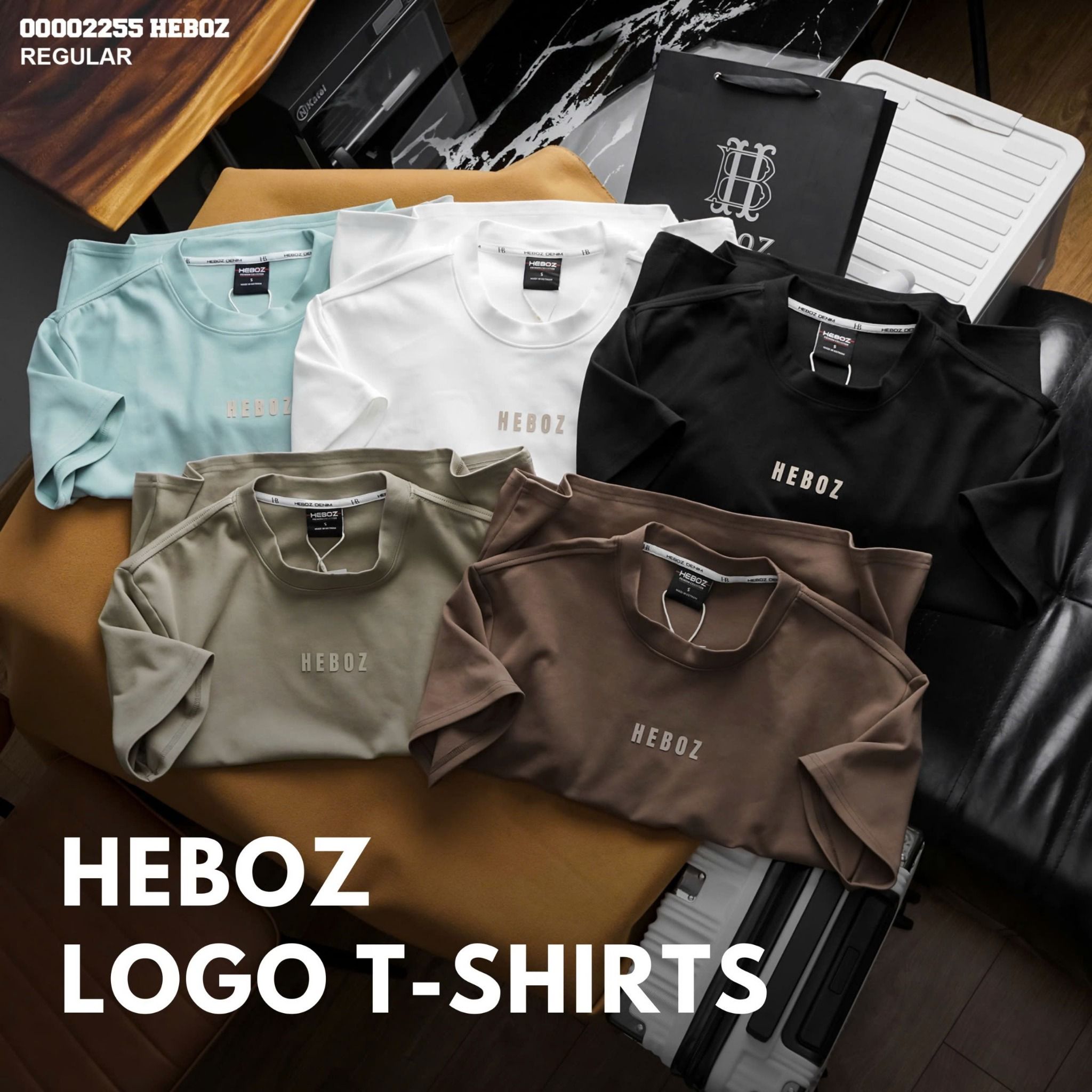 Áo thun nam Heboz basic logo 5M new - 00002255