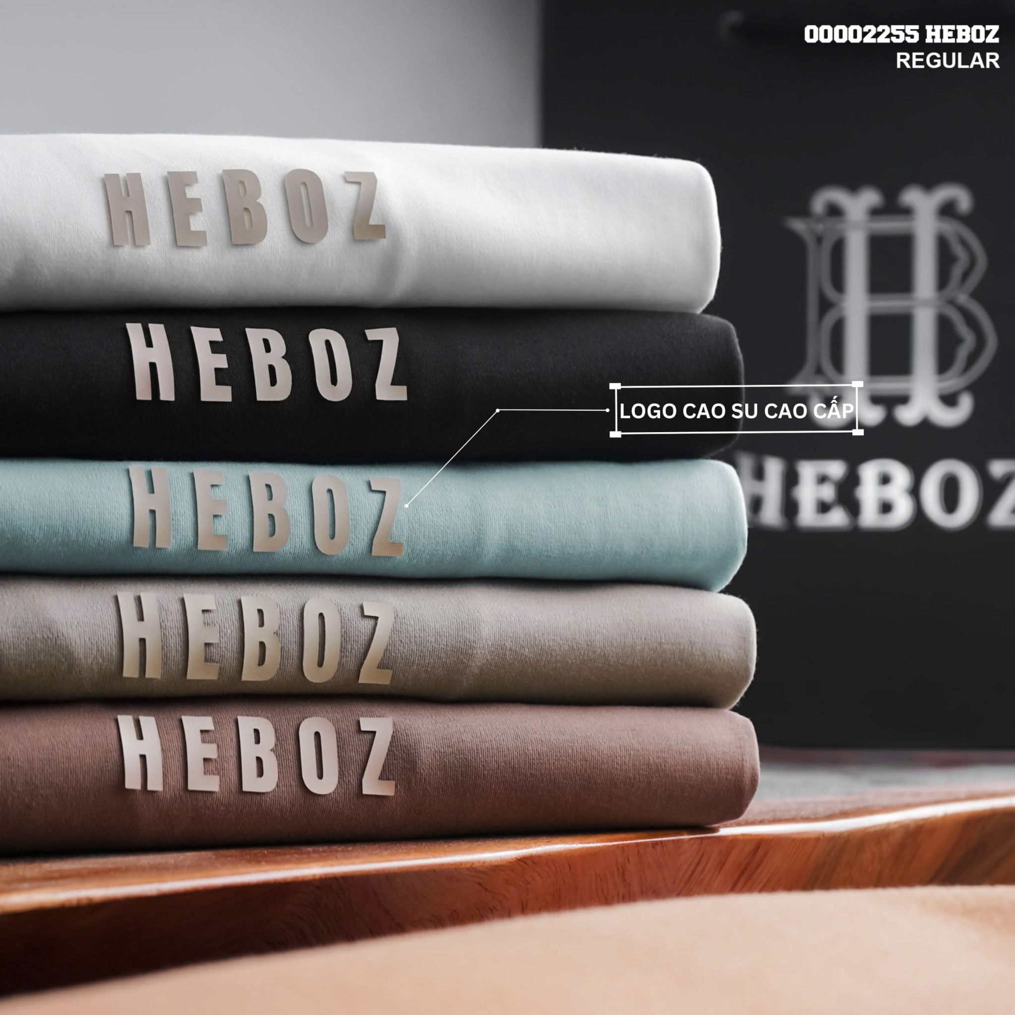 Áo thun nam Heboz basic logo 5M new - 00002255