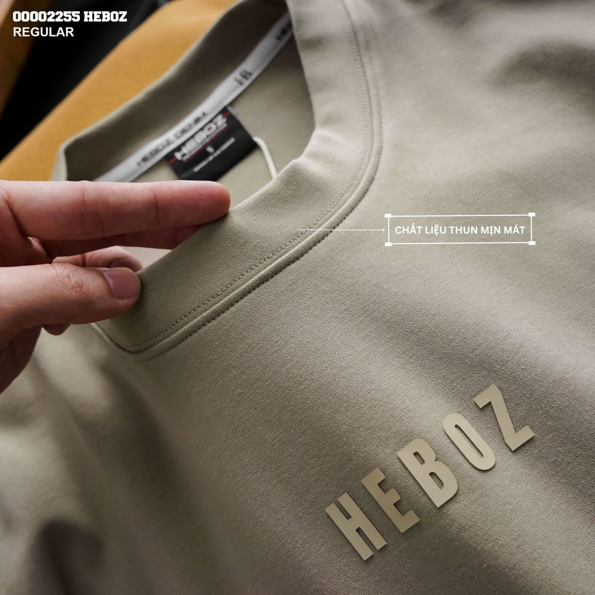 Áo thun nam Heboz basic logo 5M new - 00002255