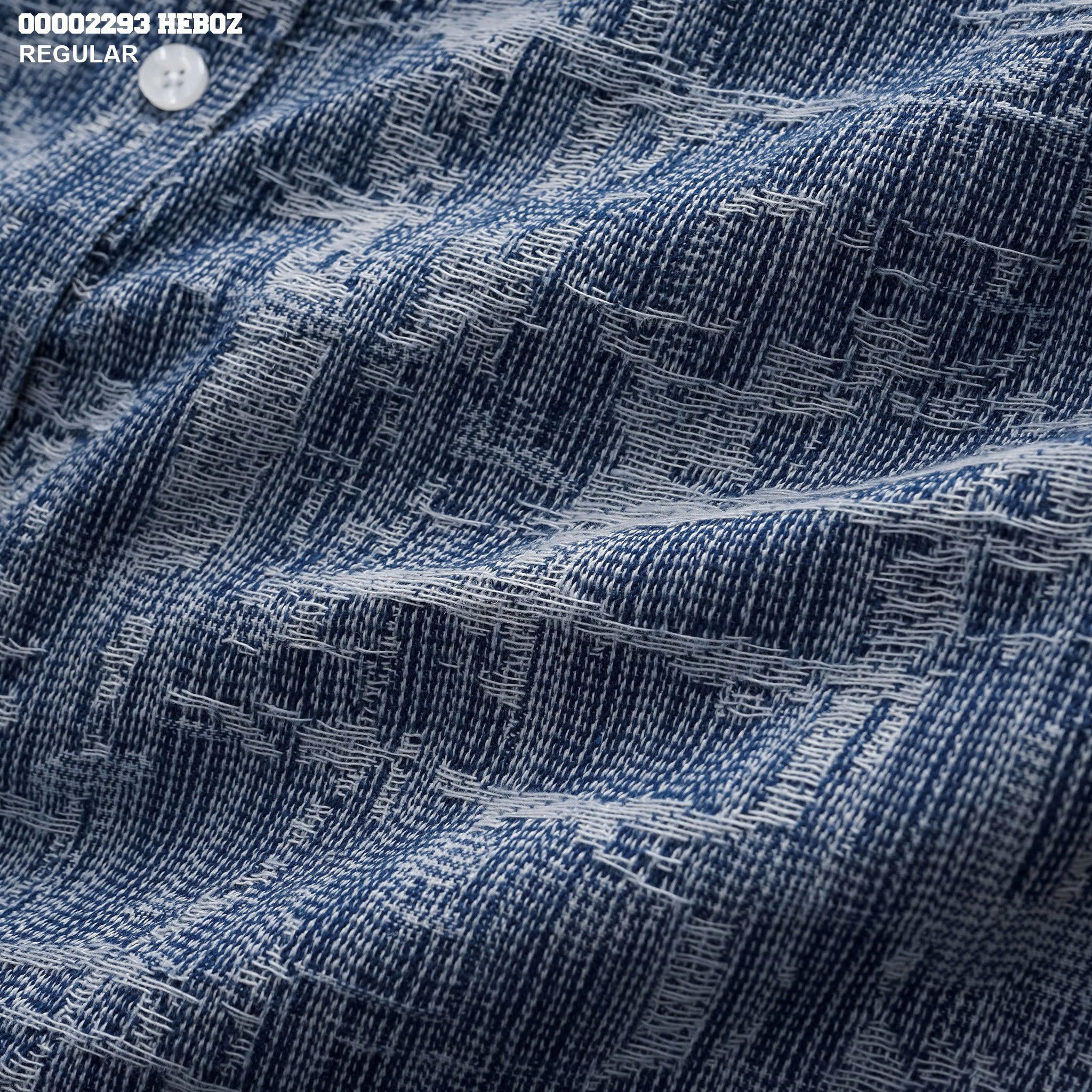 Áo sơ mi nam Heboz denim jacquard 2M - 00002293