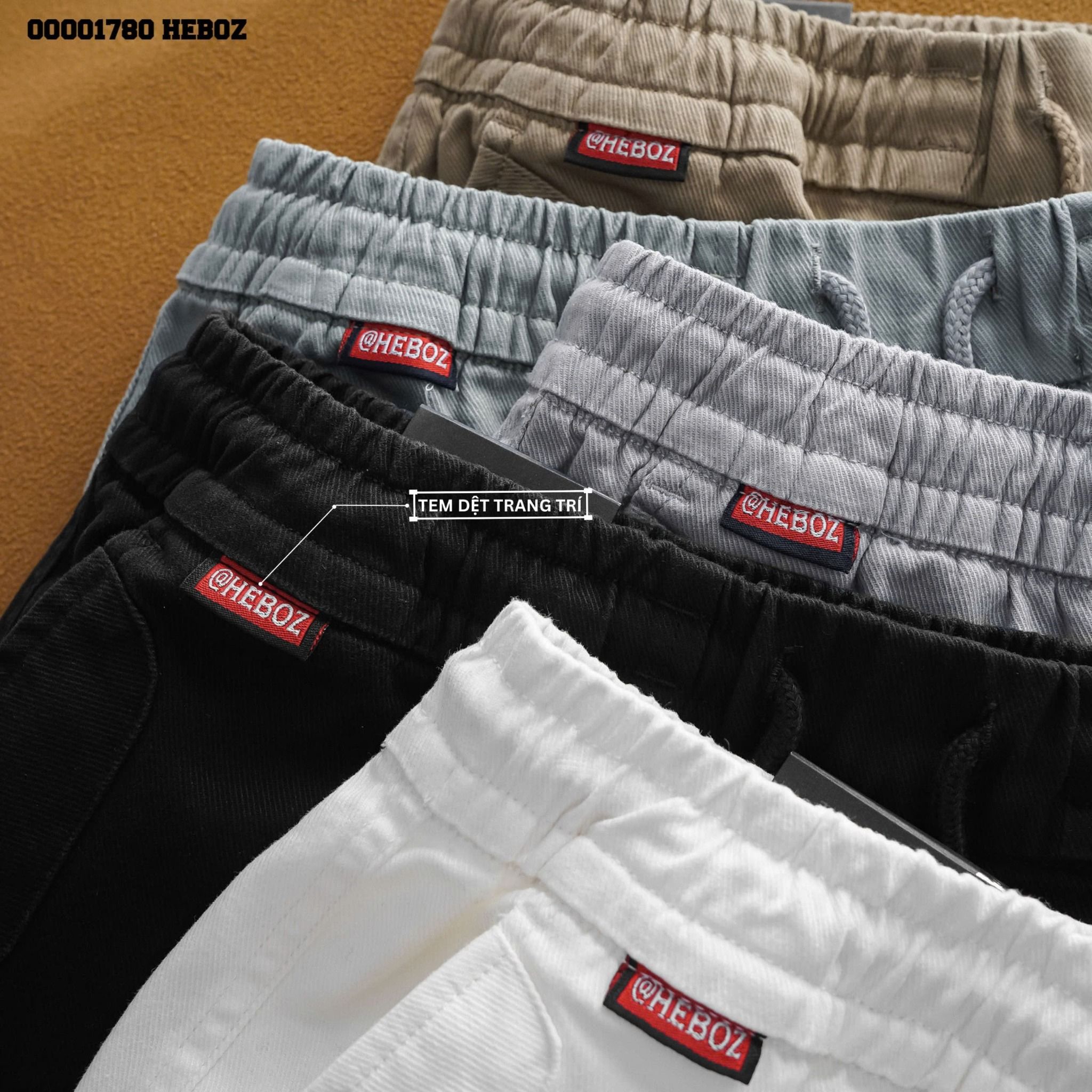 Quần short kaki lưng thun Heboz 4M new - 00001780