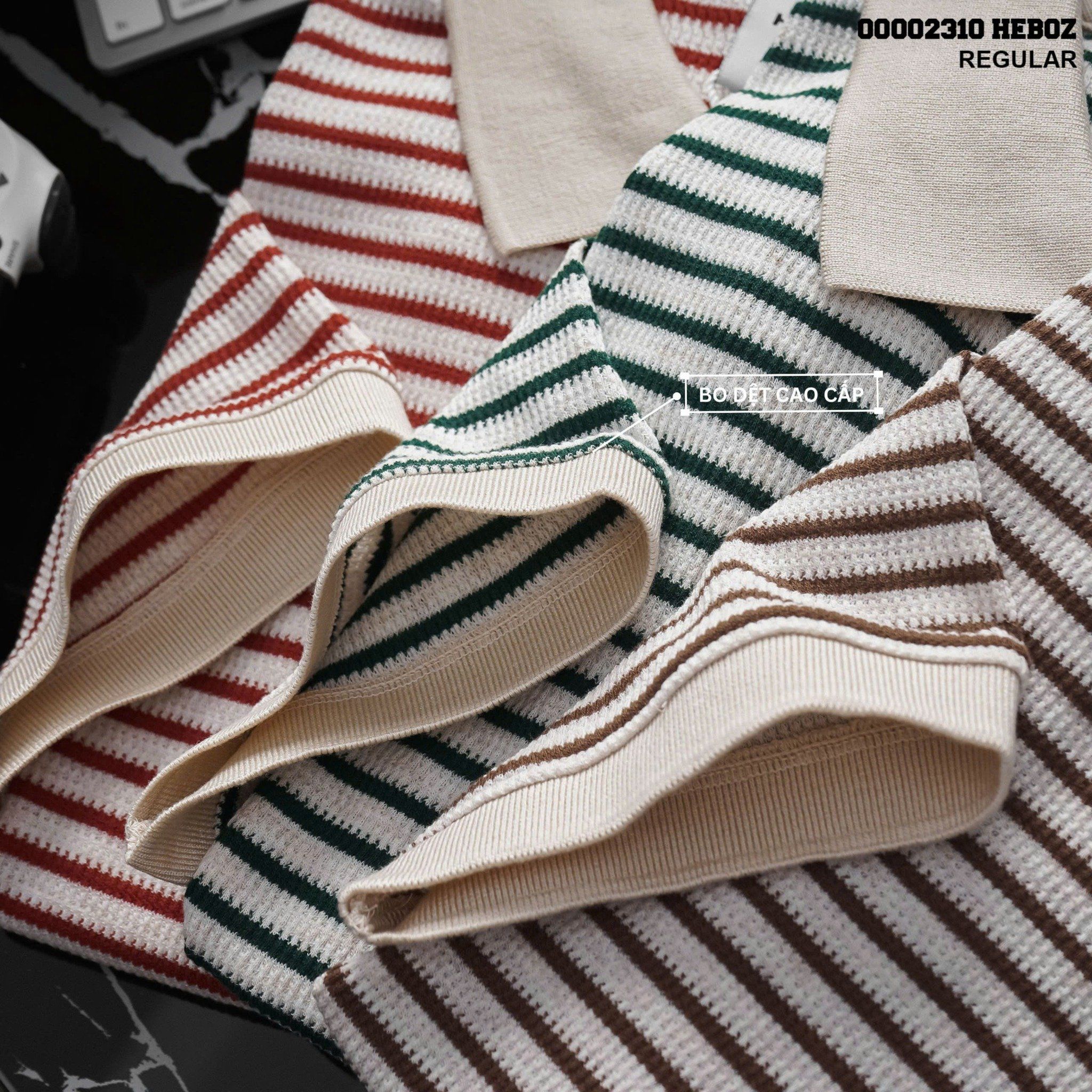 Áo polo nam Heboz striped dệt kim 3M - 00002310