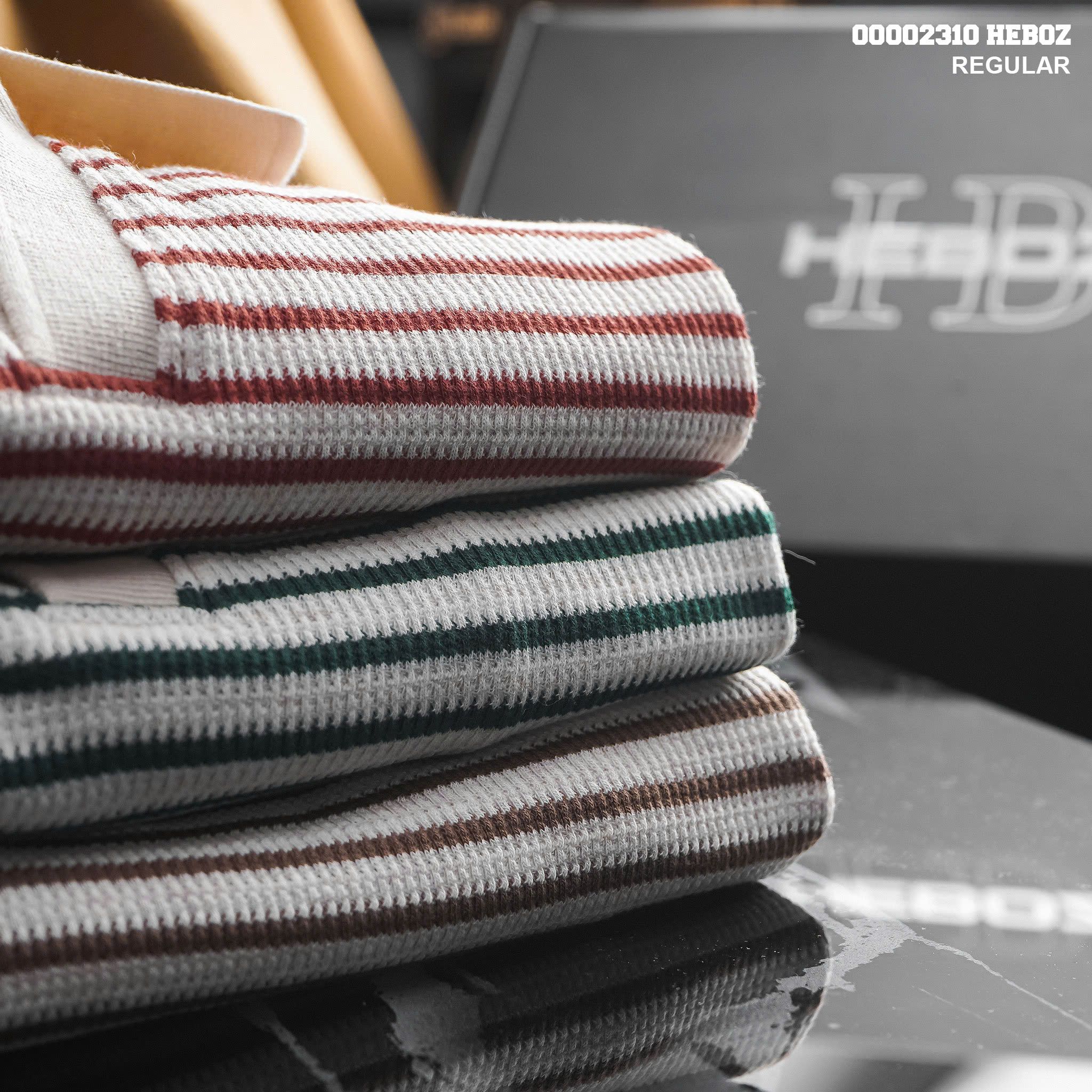 Áo polo nam Heboz striped dệt kim 3M - 00002310