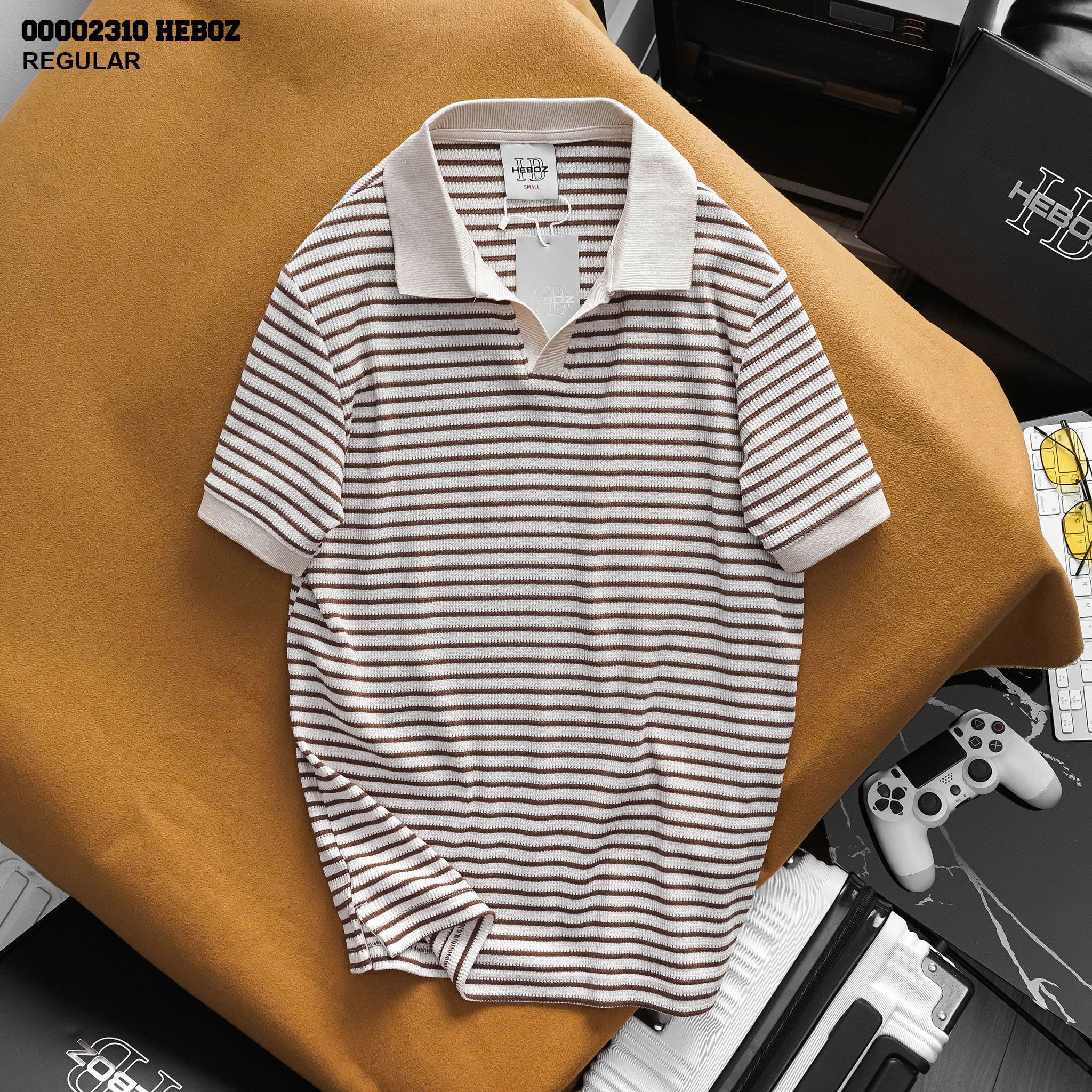 Áo polo nam Heboz striped dệt kim 3M - 00002310