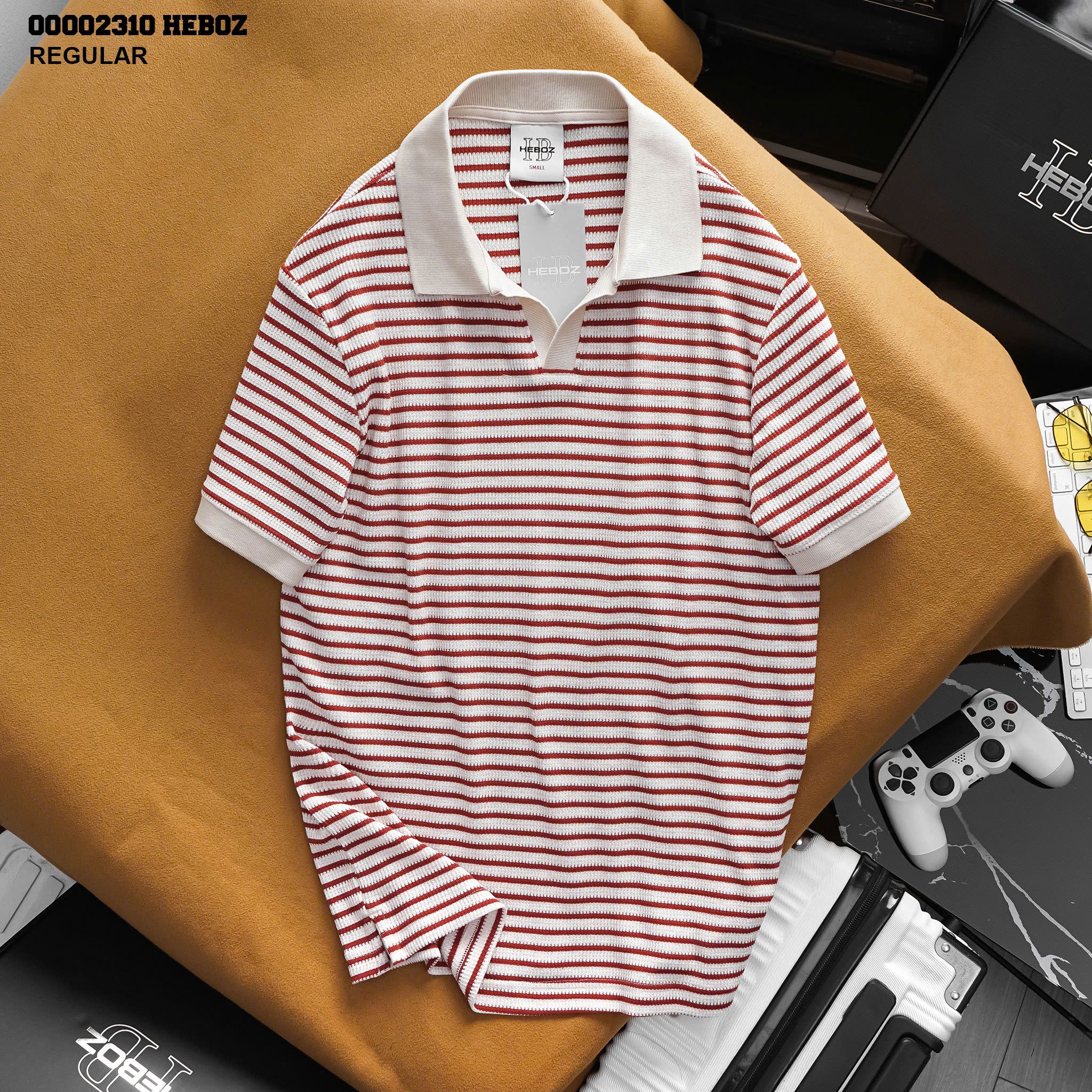 Áo polo nam Heboz striped dệt kim 3M - 00002310
