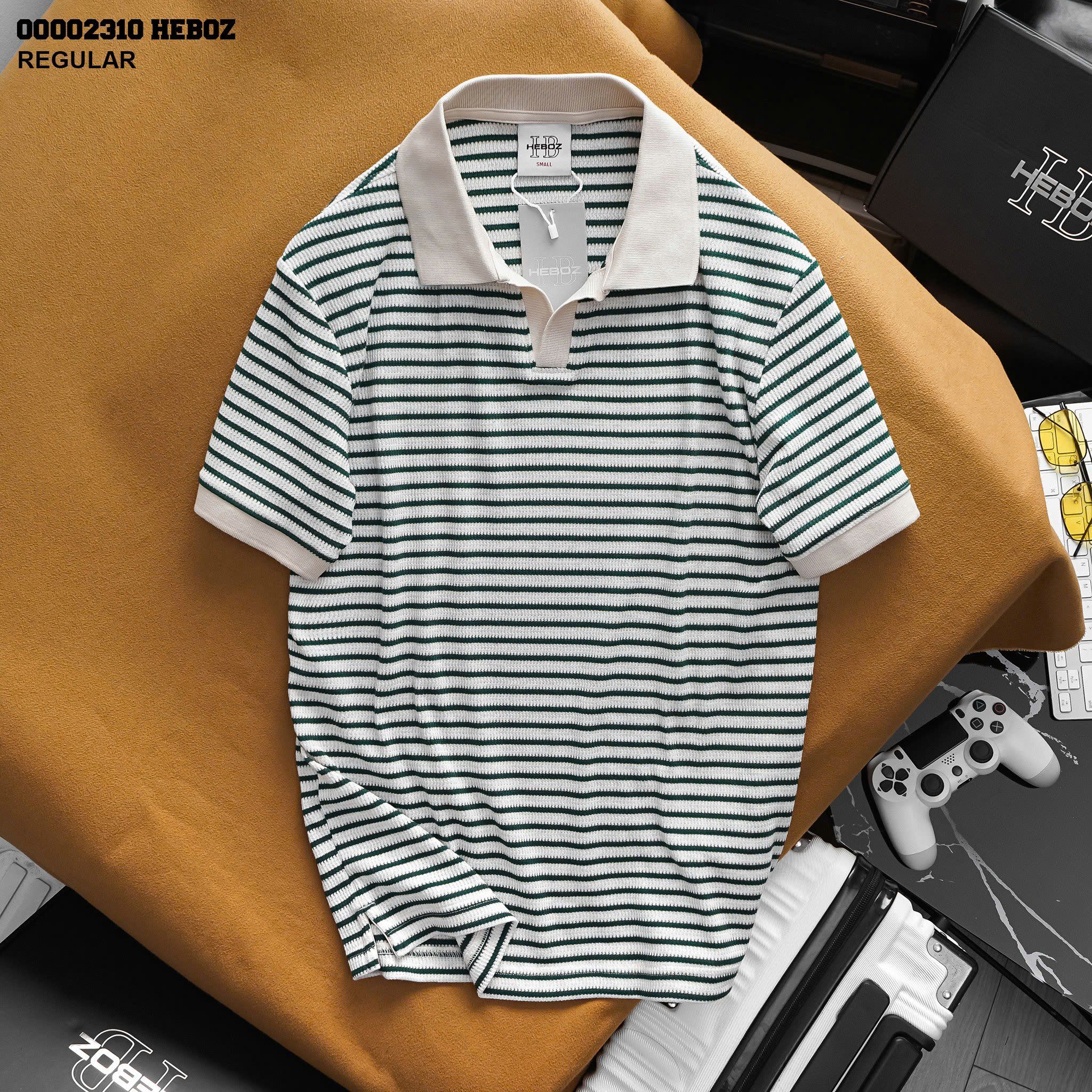 Áo polo nam Heboz striped dệt kim 3M - 00002310
