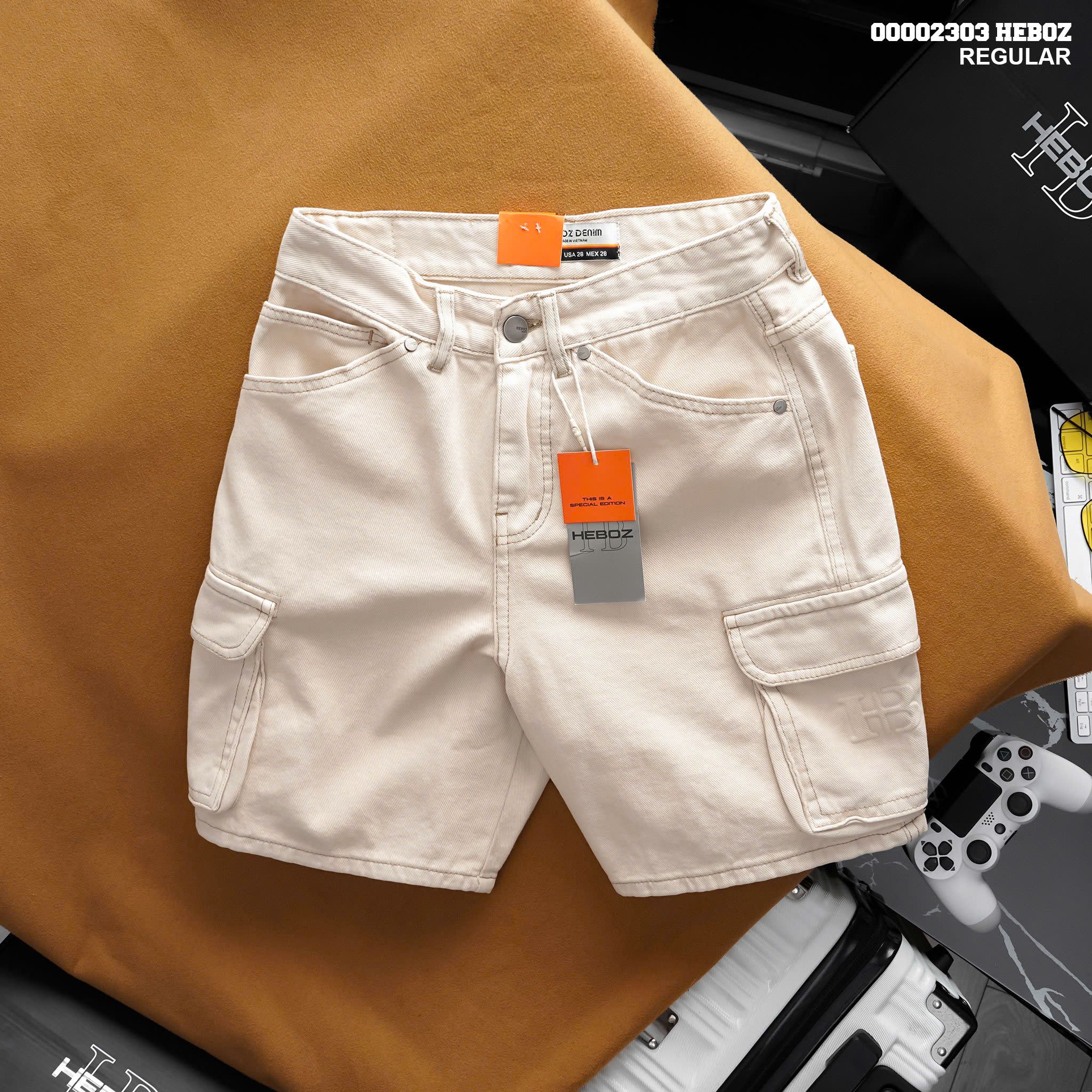 Quần short nam Heboz cargo jean 2M - 00002303