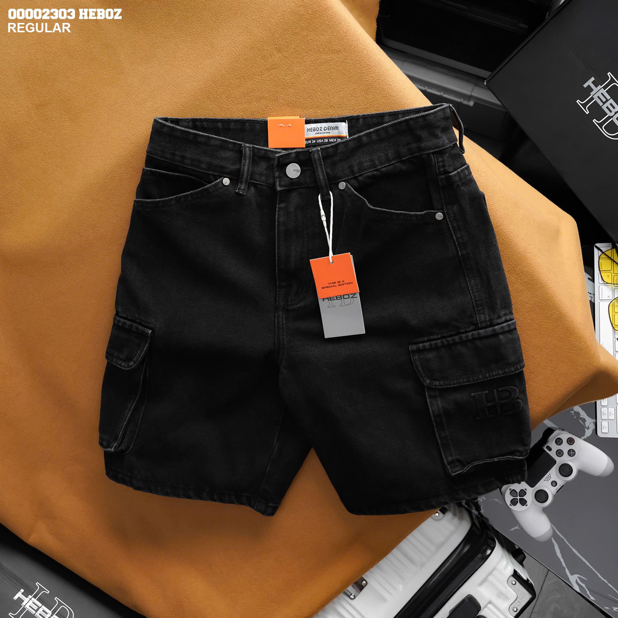 Quần short nam Heboz cargo jean 2M - 00002303