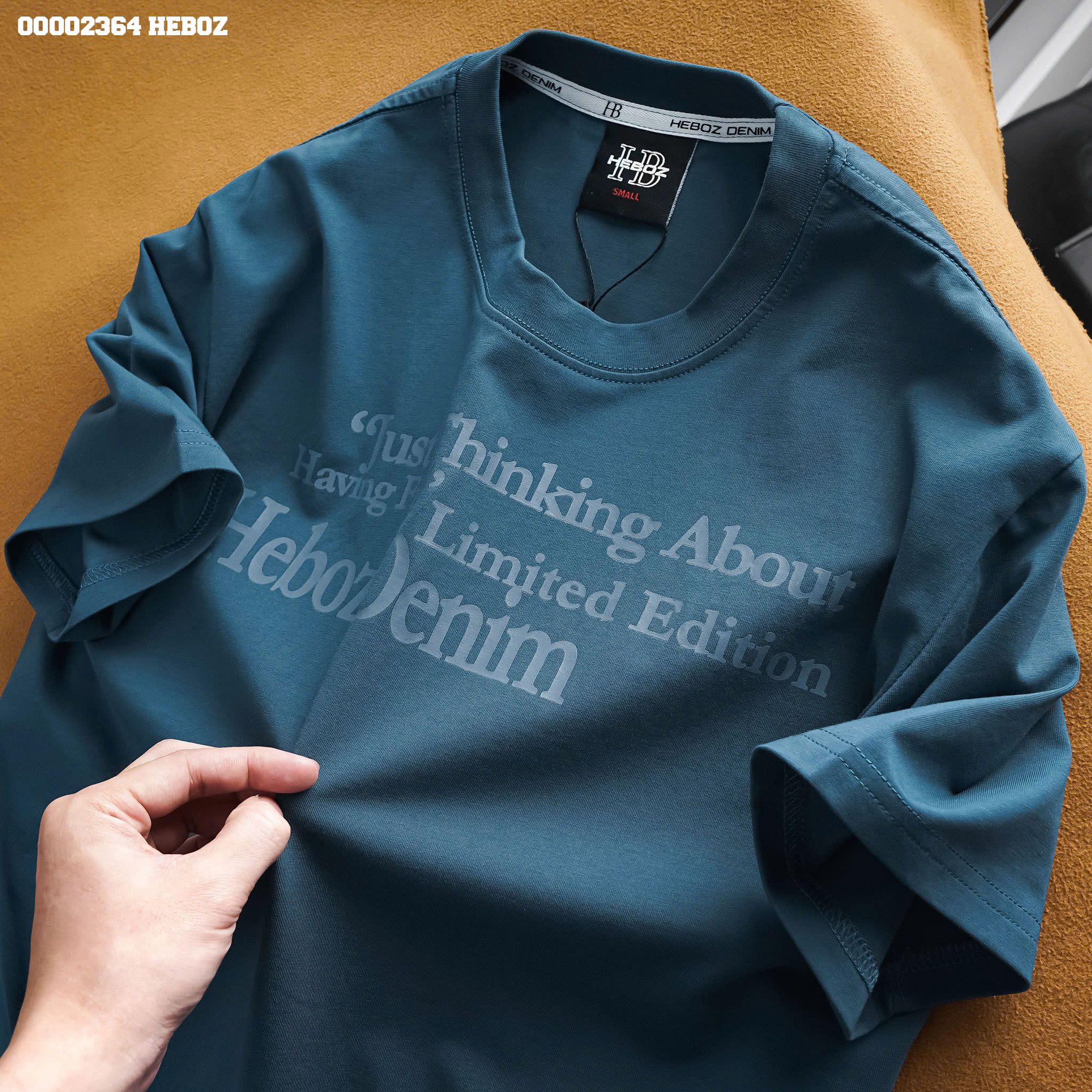 Áo thun nam Heboz print text 4M - 00002364