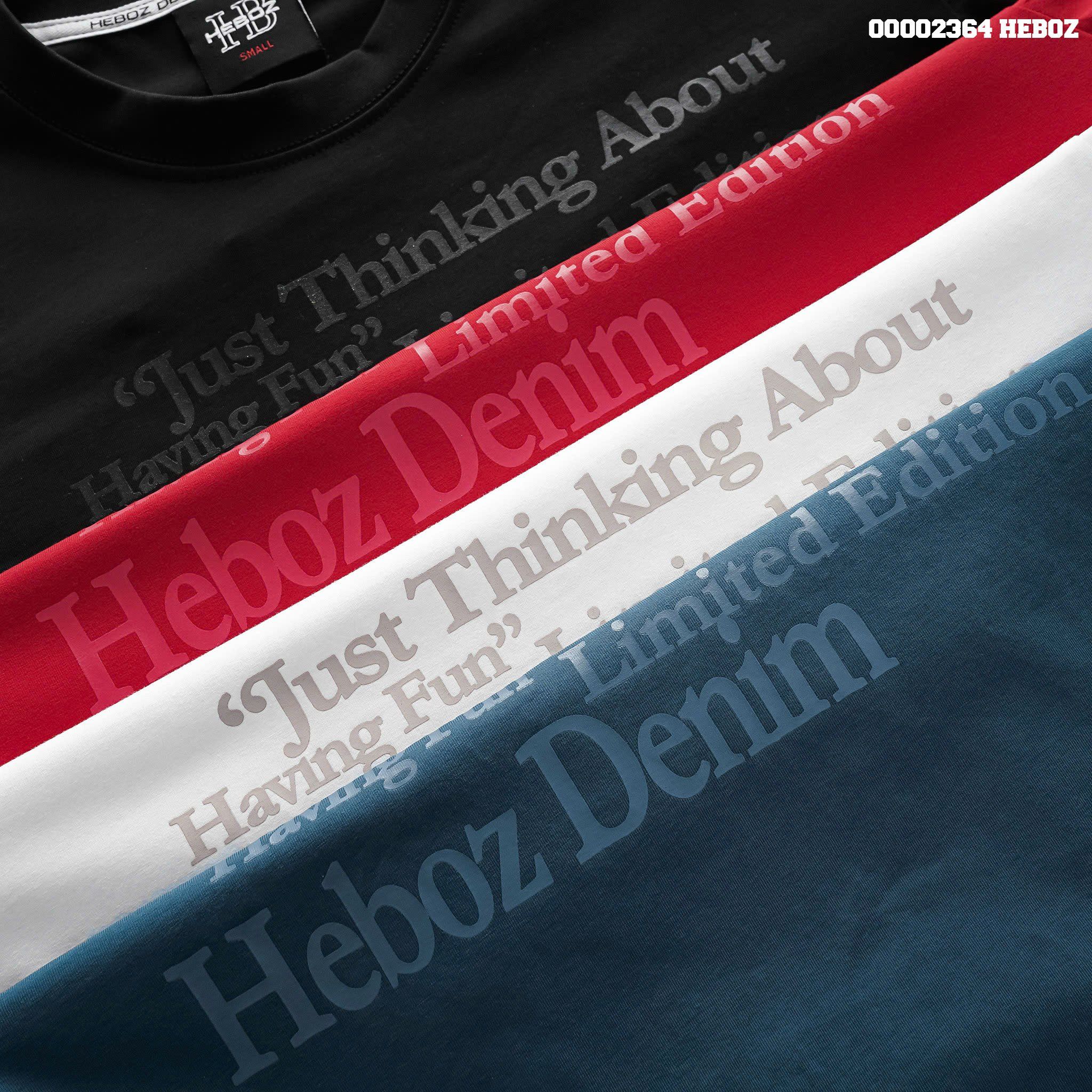 Áo thun nam Heboz print text 4M - 00002364