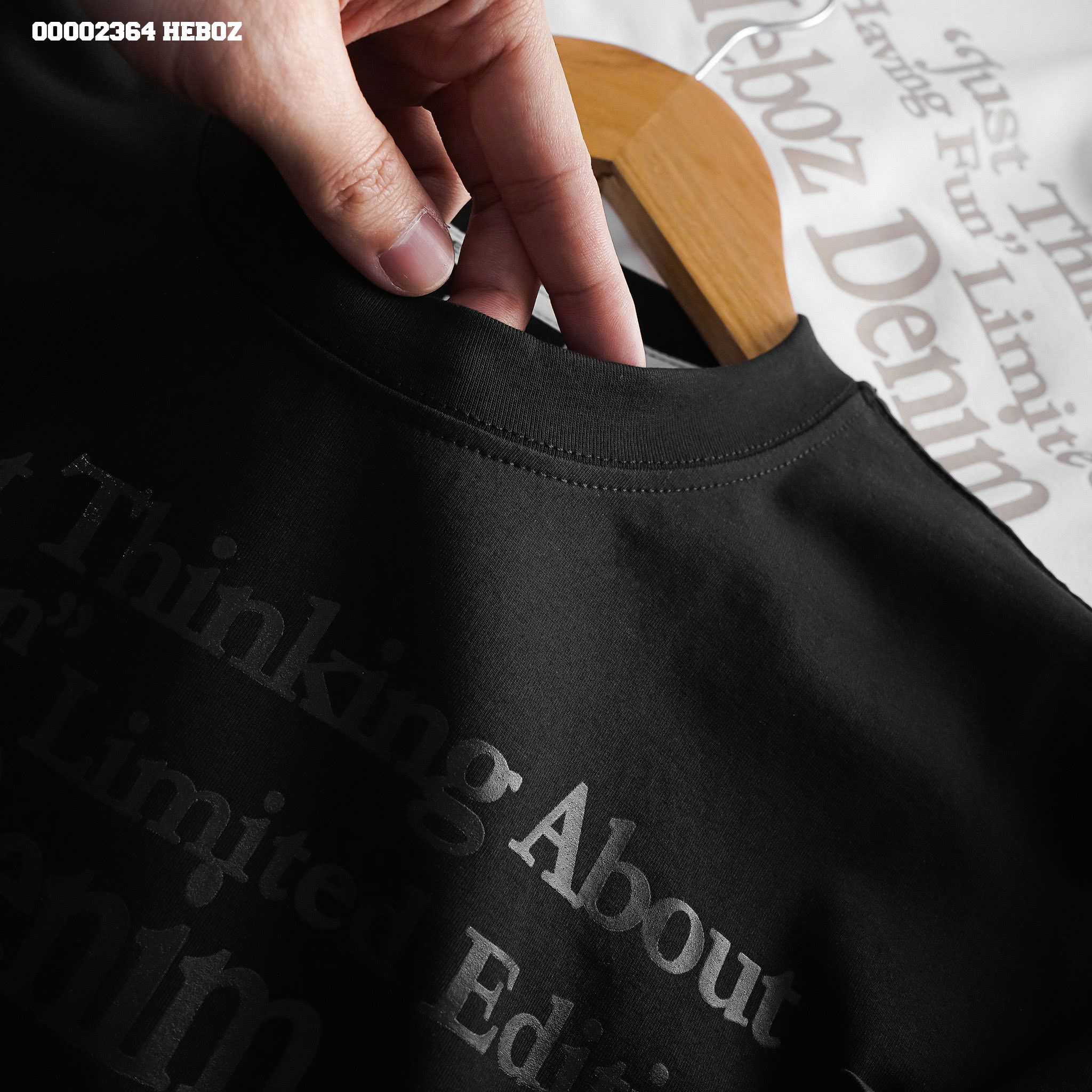 Áo thun nam Heboz print text 4M - 00002364
