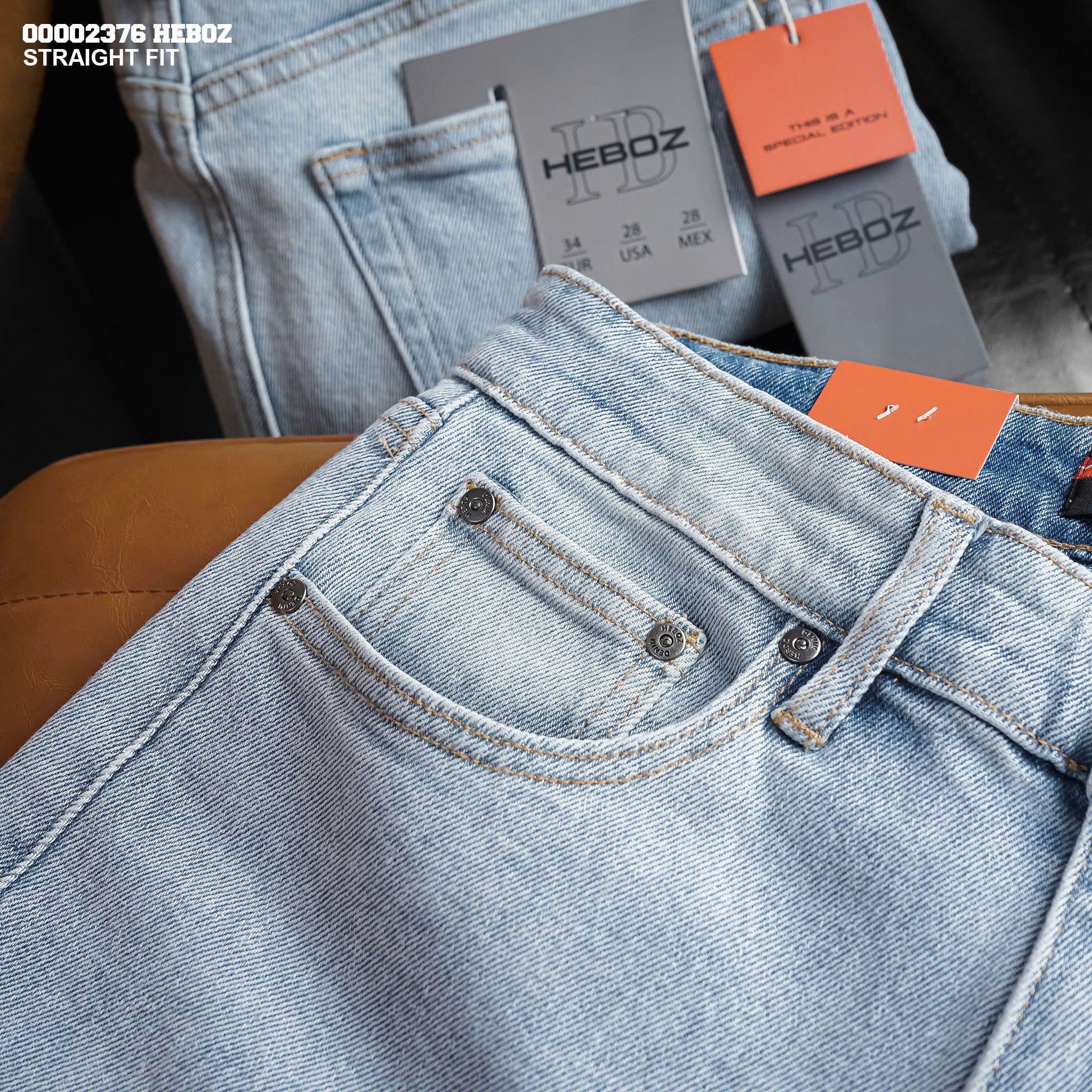 Quần jean nam dáng straight light blue - 00002376