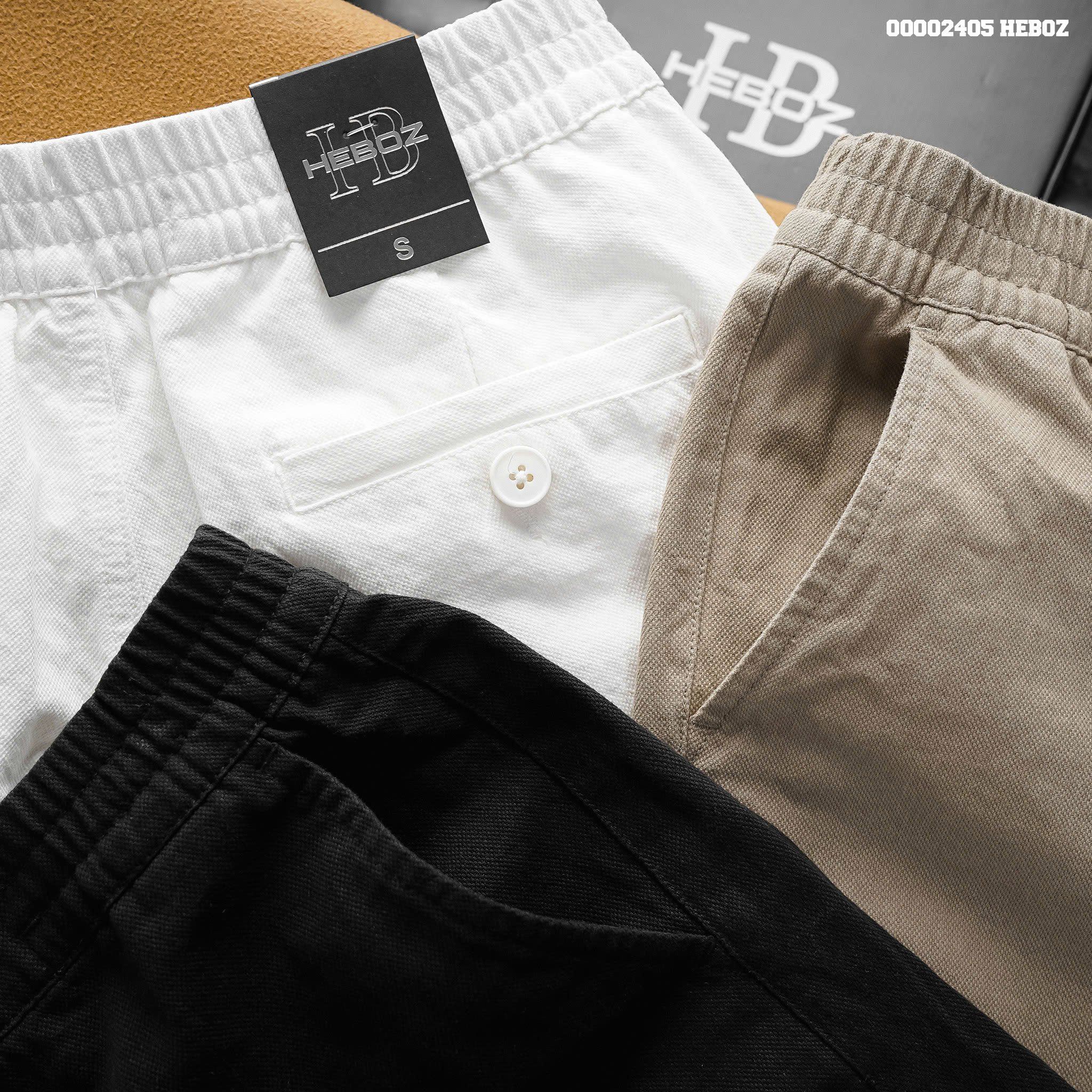 Quần short nam Heboz kaki lưng thun ss1 3M - 00002405