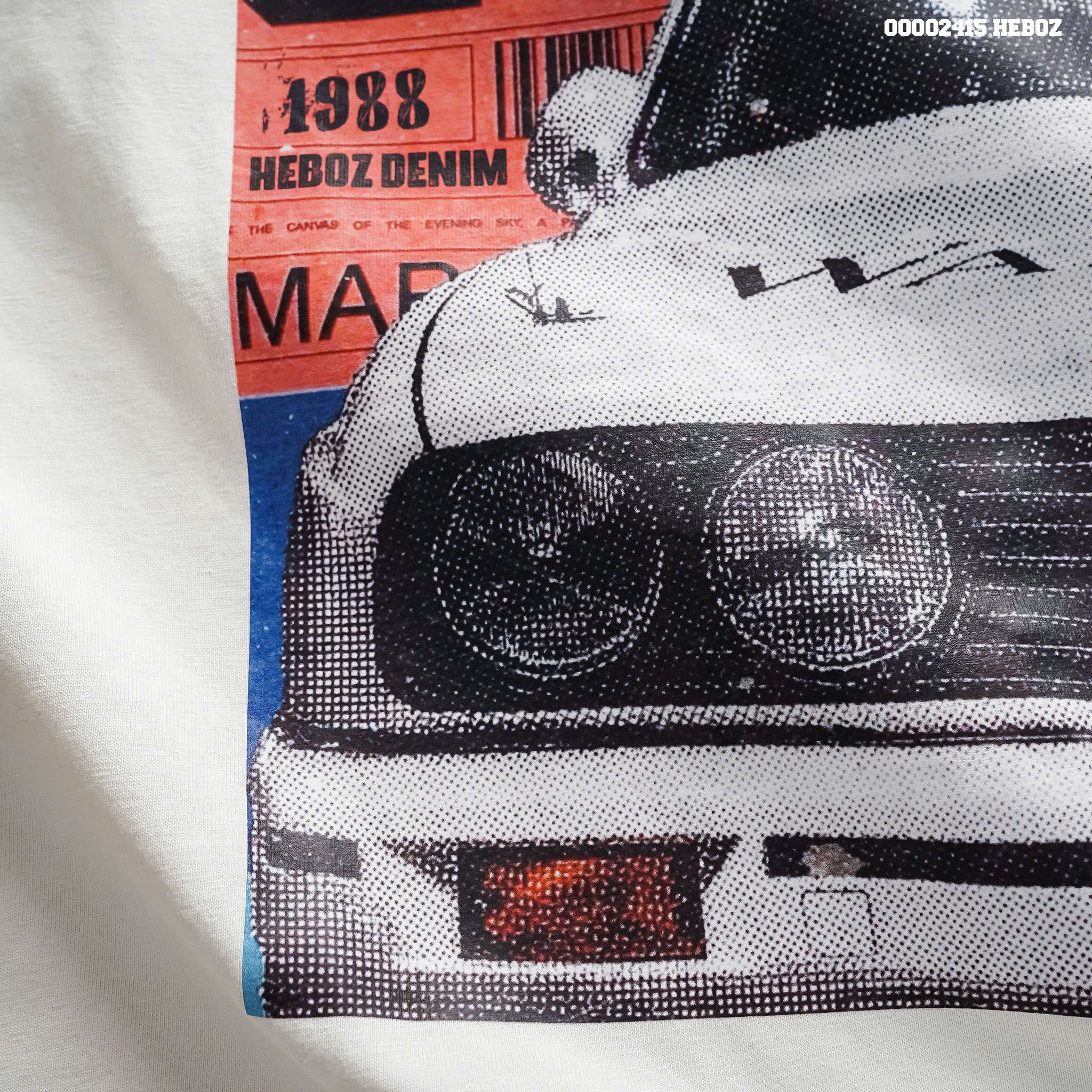 Áo thun nam Heboz car vintage 4M - 00002415