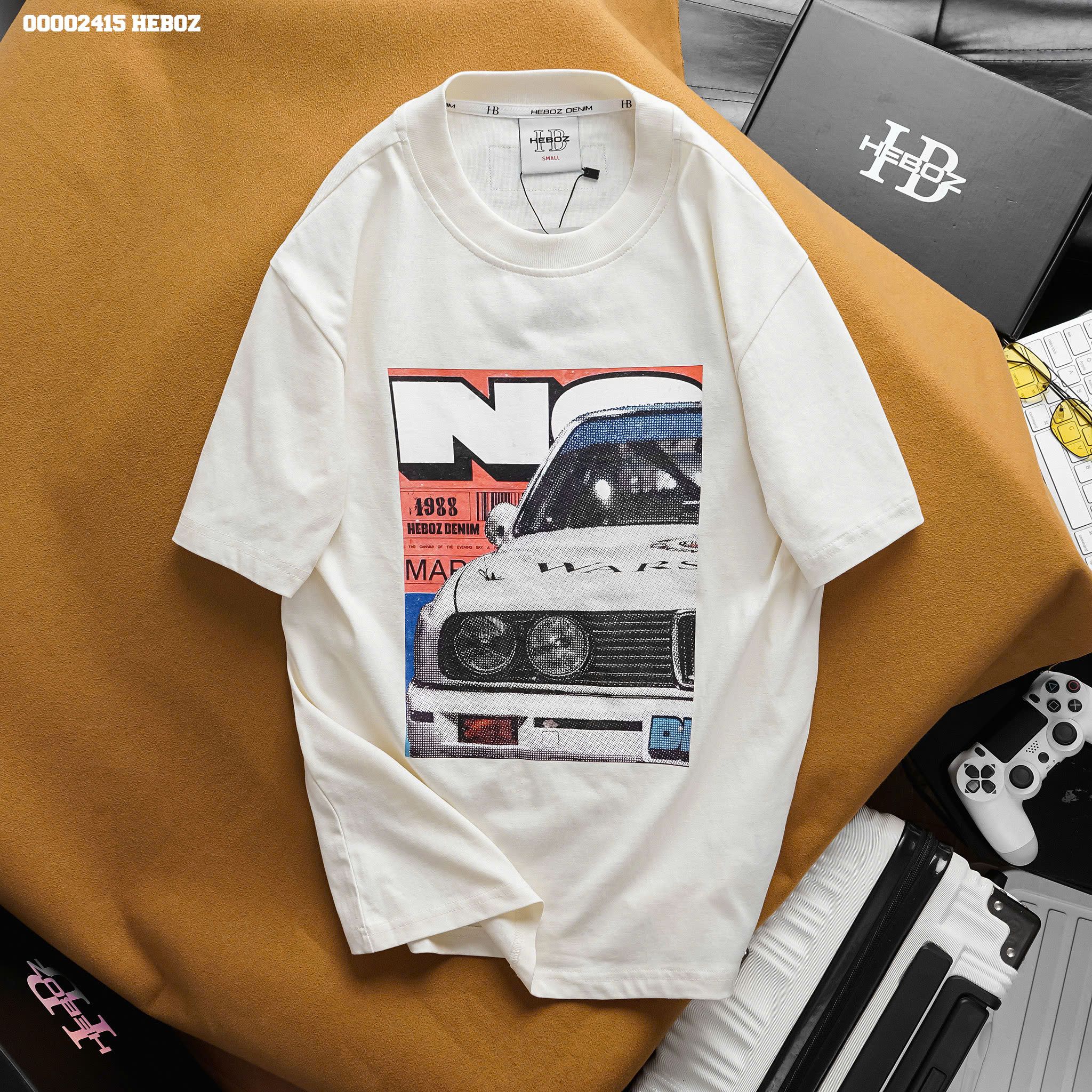 Áo thun nam Heboz car vintage 4M - 00002415