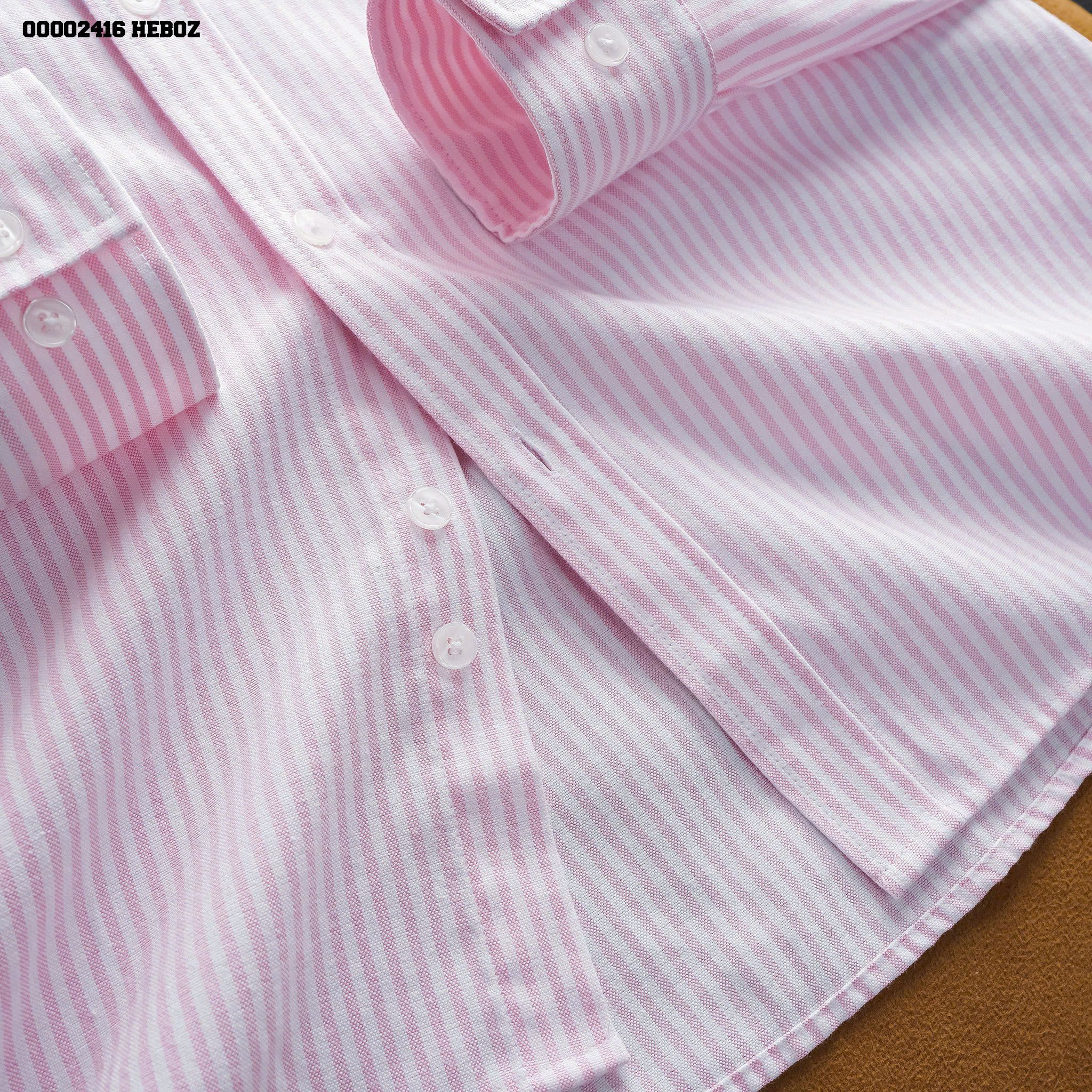 Áo sơ mi nam Heboz oxford stripped Pocket 4M - 00002416