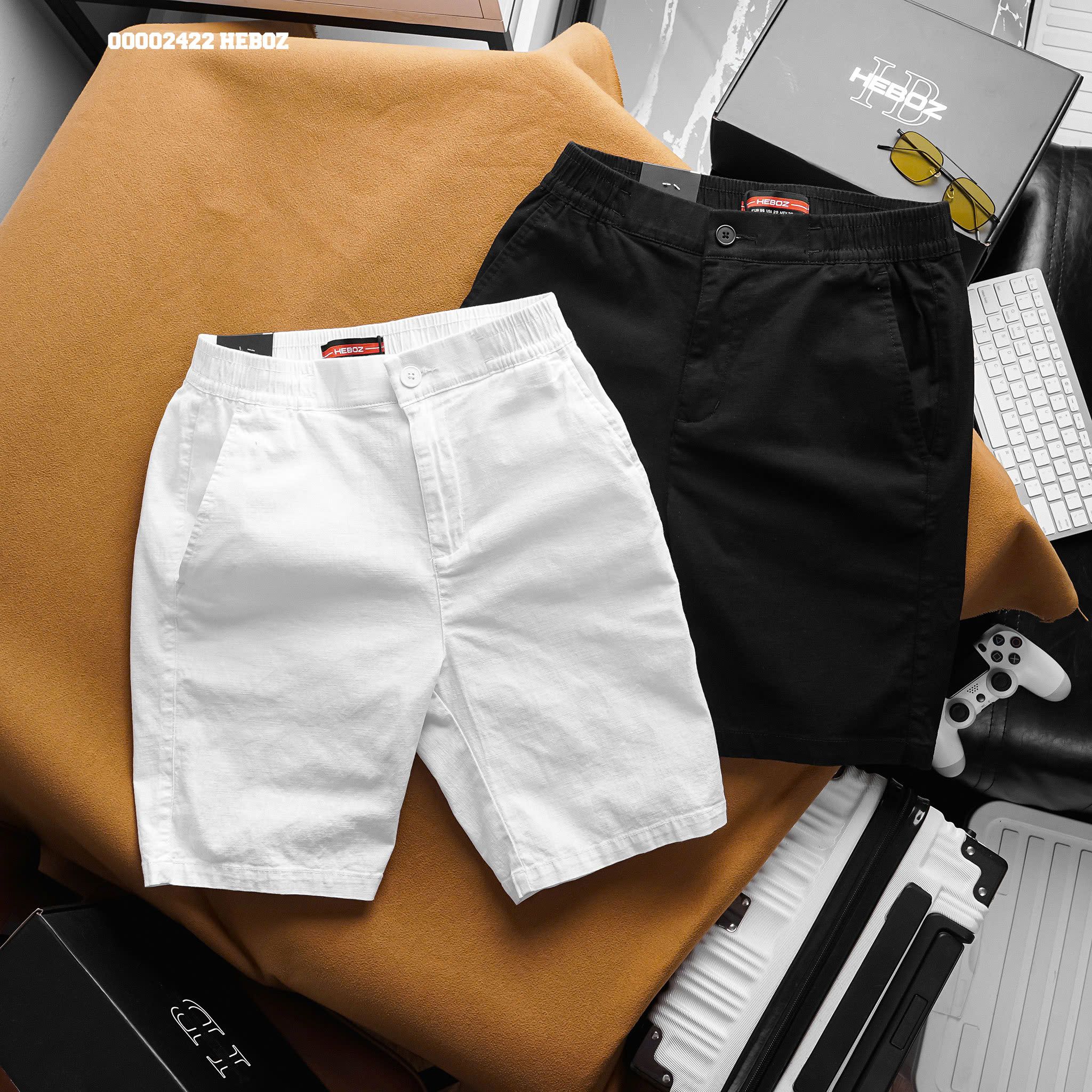 Quần short nam Heboz linen lưng thun 2M - 00002422