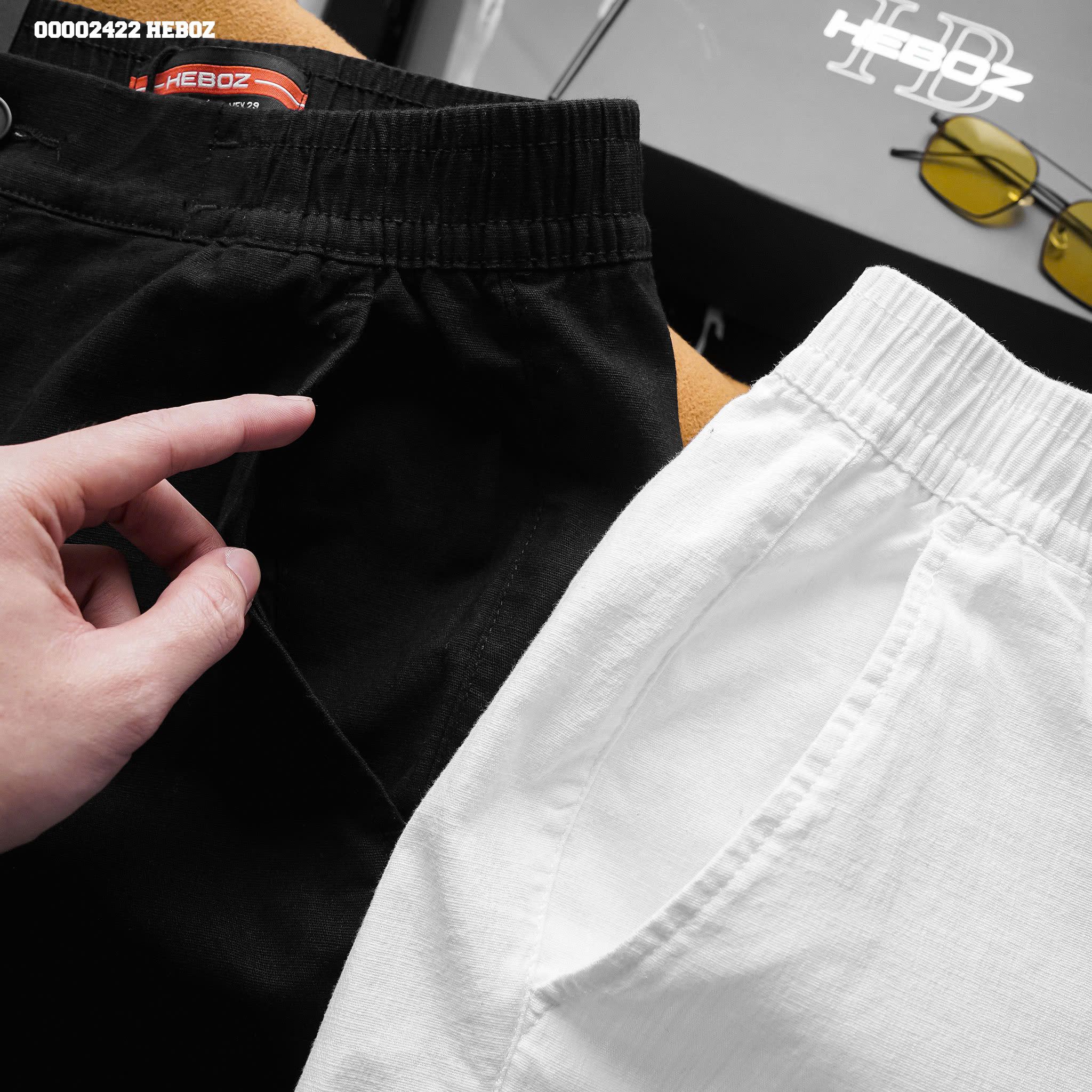 Quần short nam Heboz linen lưng thun 2M - 00002422
