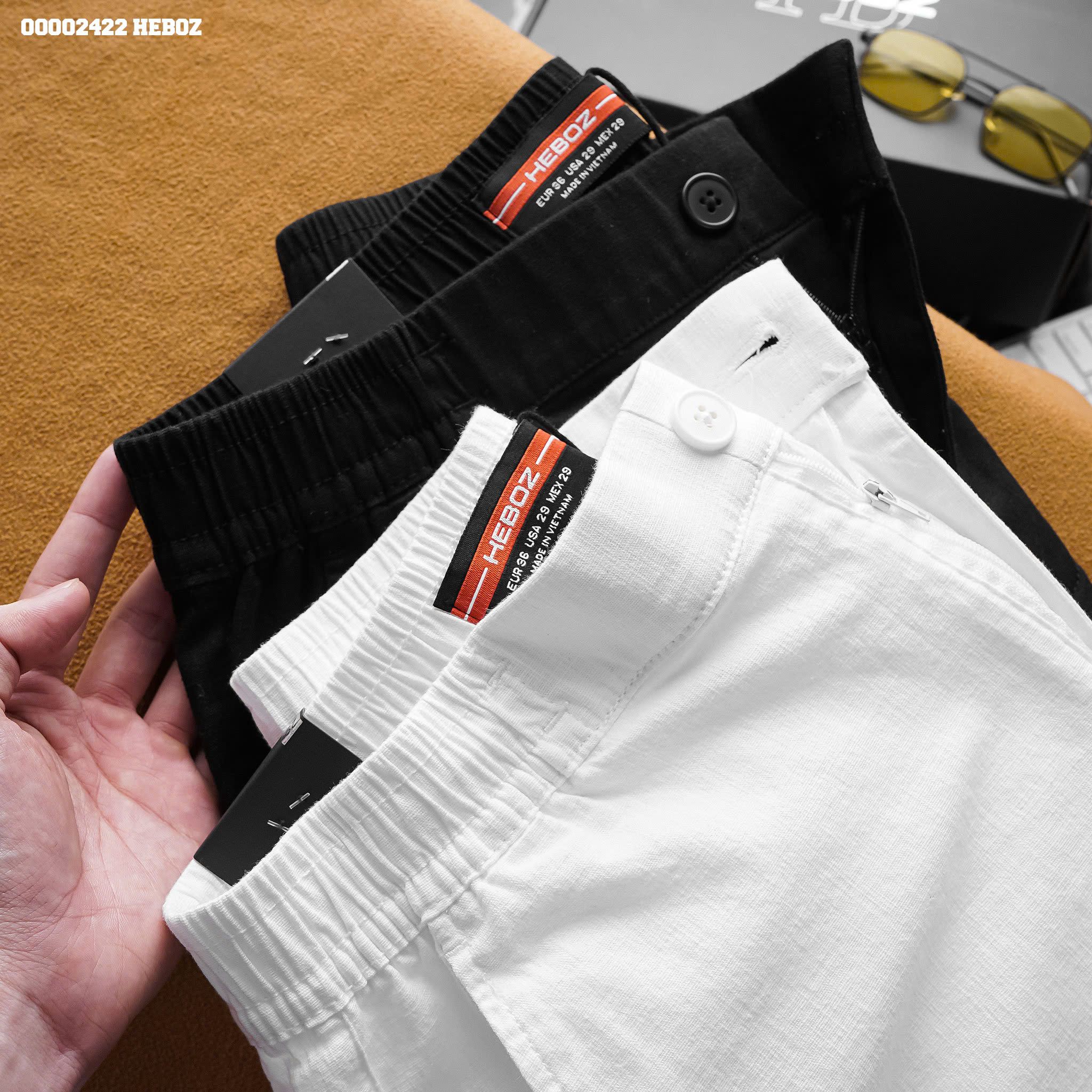 Quần short nam Heboz linen lưng thun 2M - 00002422