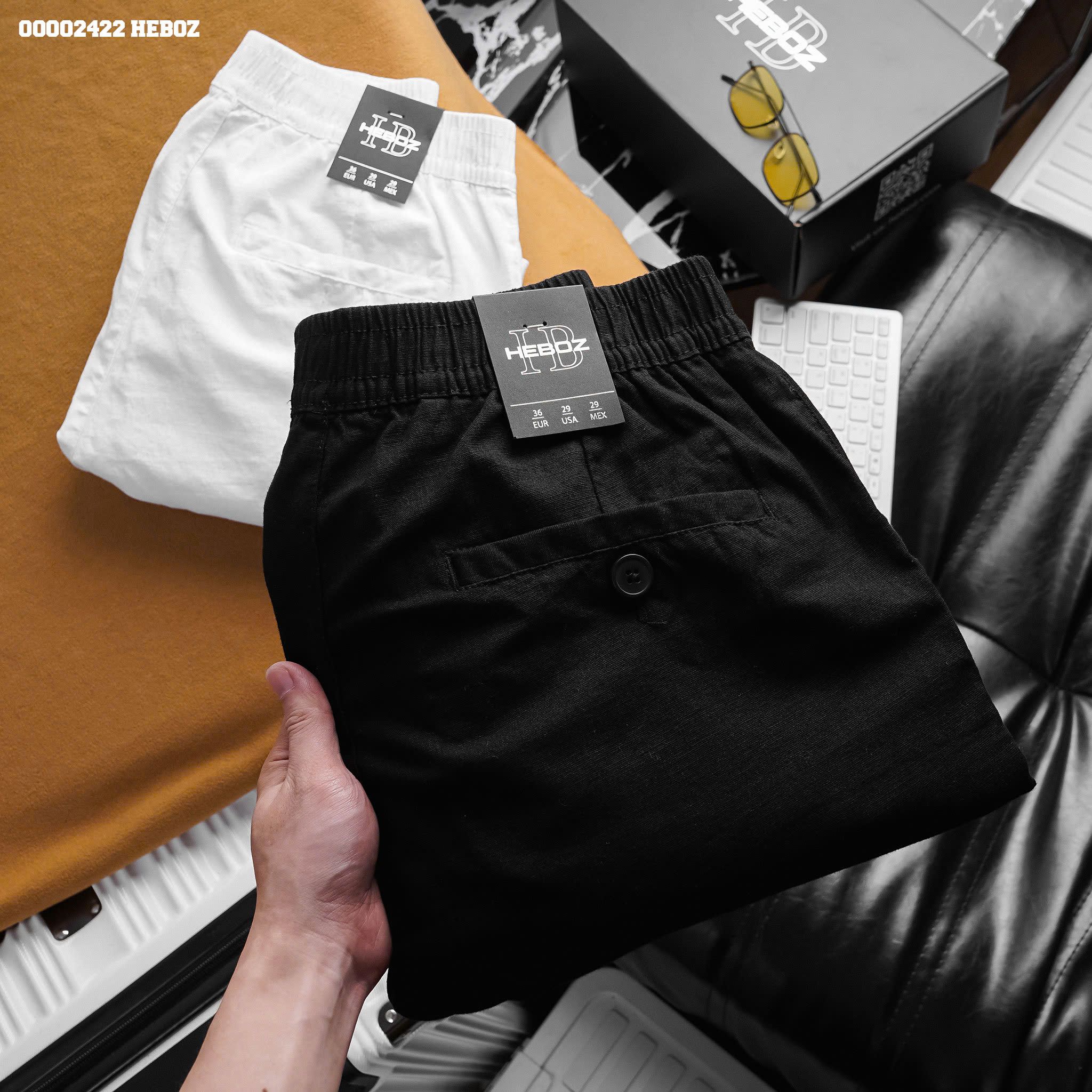 Quần short nam Heboz linen lưng thun 2M - 00002422