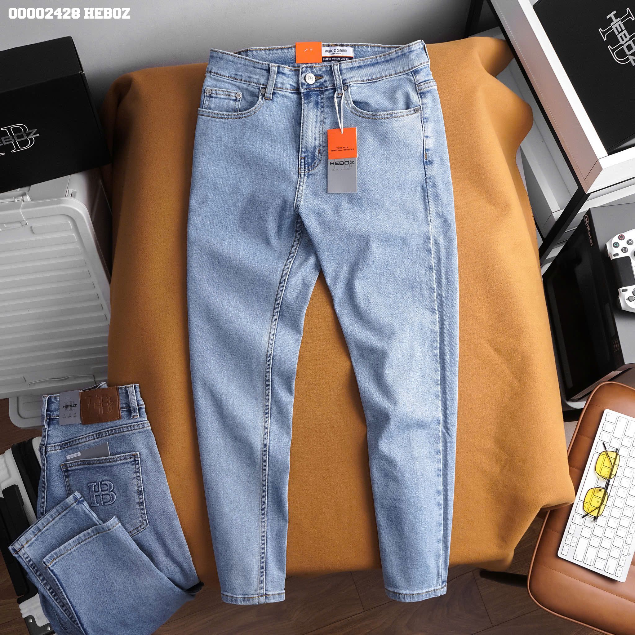 Quần jean nam Heboz basic dáng slim 084 - 00002428