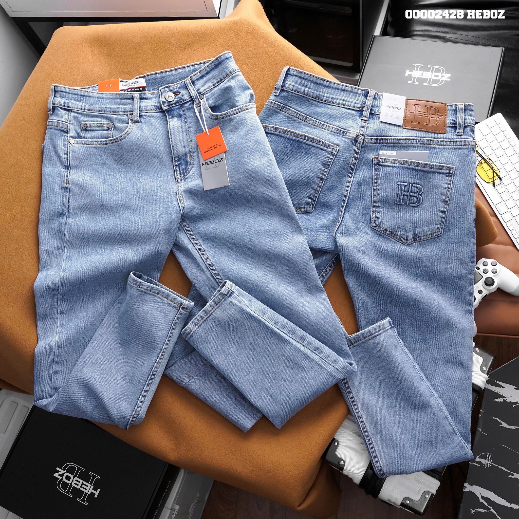 Quần jean nam Heboz basic dáng slim 084 - 00002428