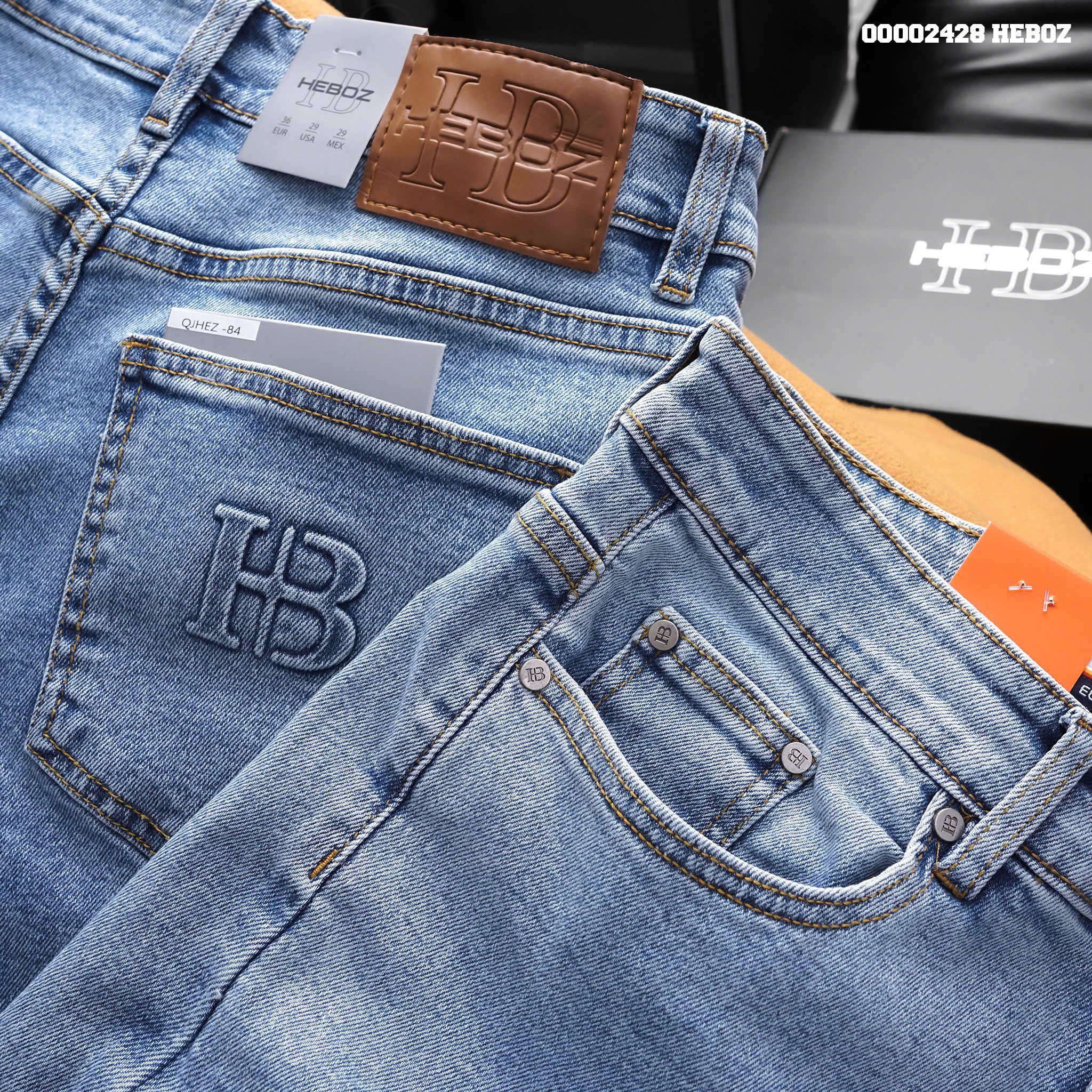 Quần jean nam Heboz basic dáng slim 084 - 00002428