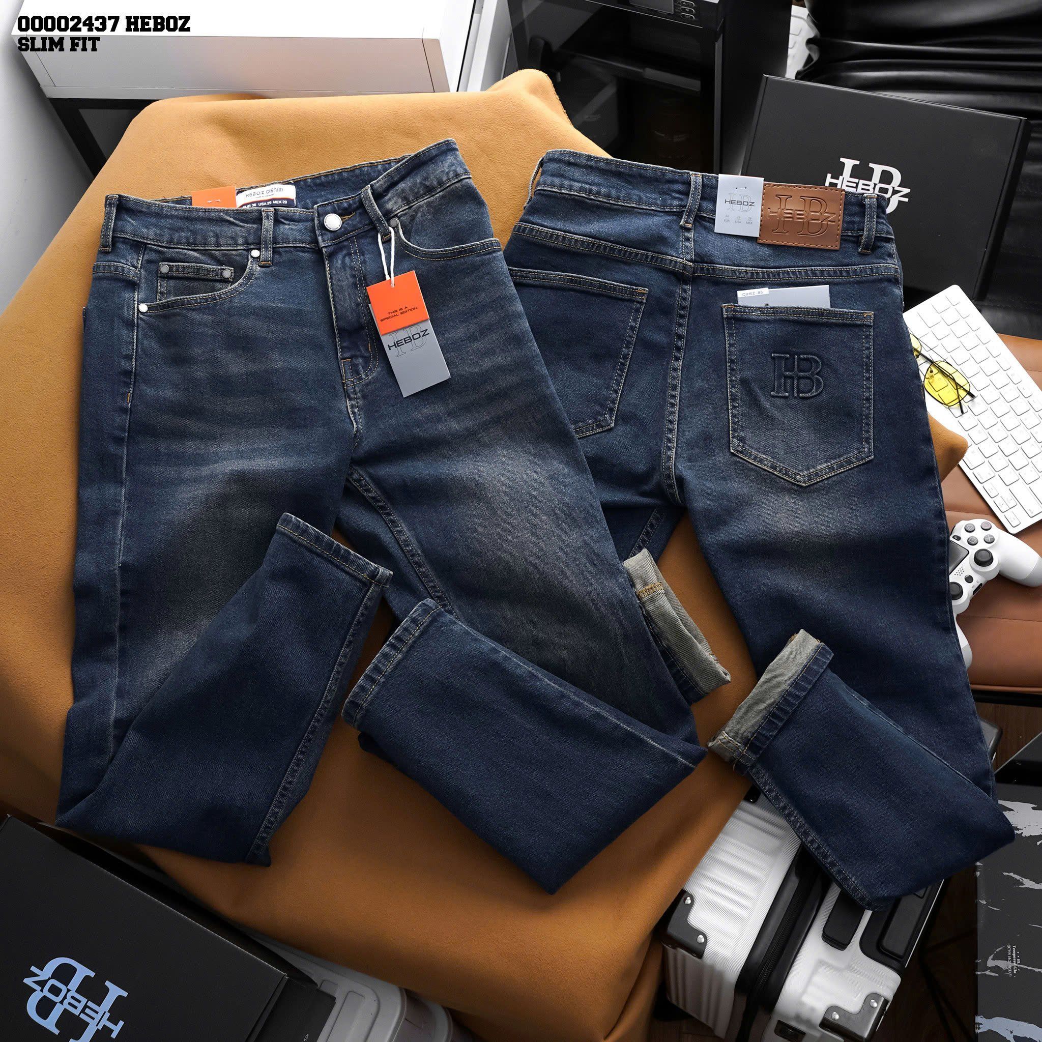 Quần jean nam Heboz basic dáng slim 088 - 00002437