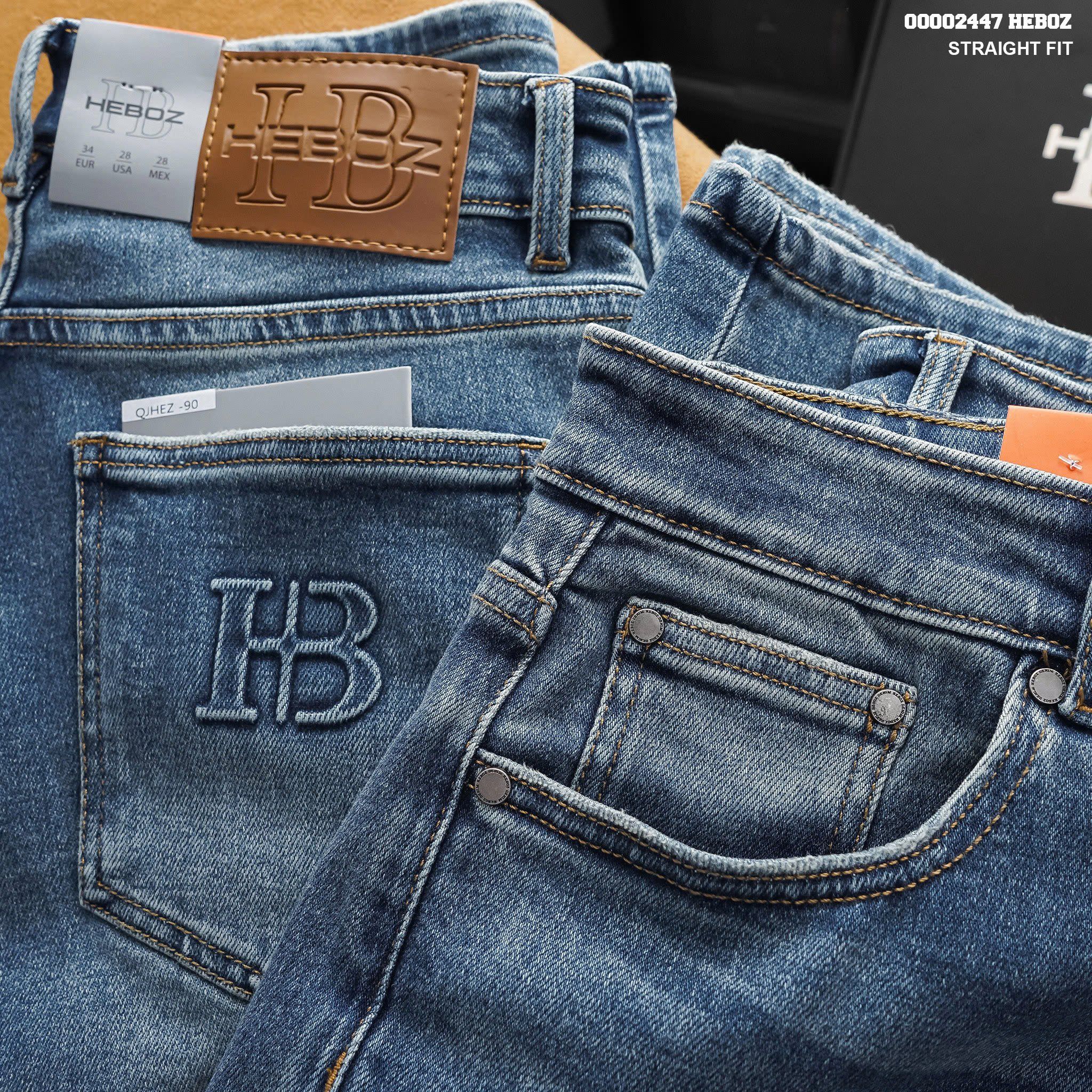 Quần jean nam Heboz dáng straight fit 090 - 00002447